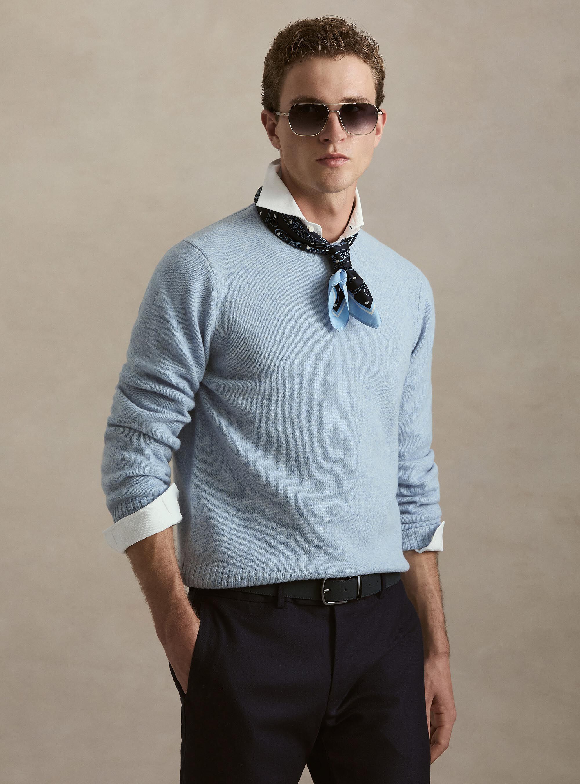 Pure Shetland wool crewneck sweater