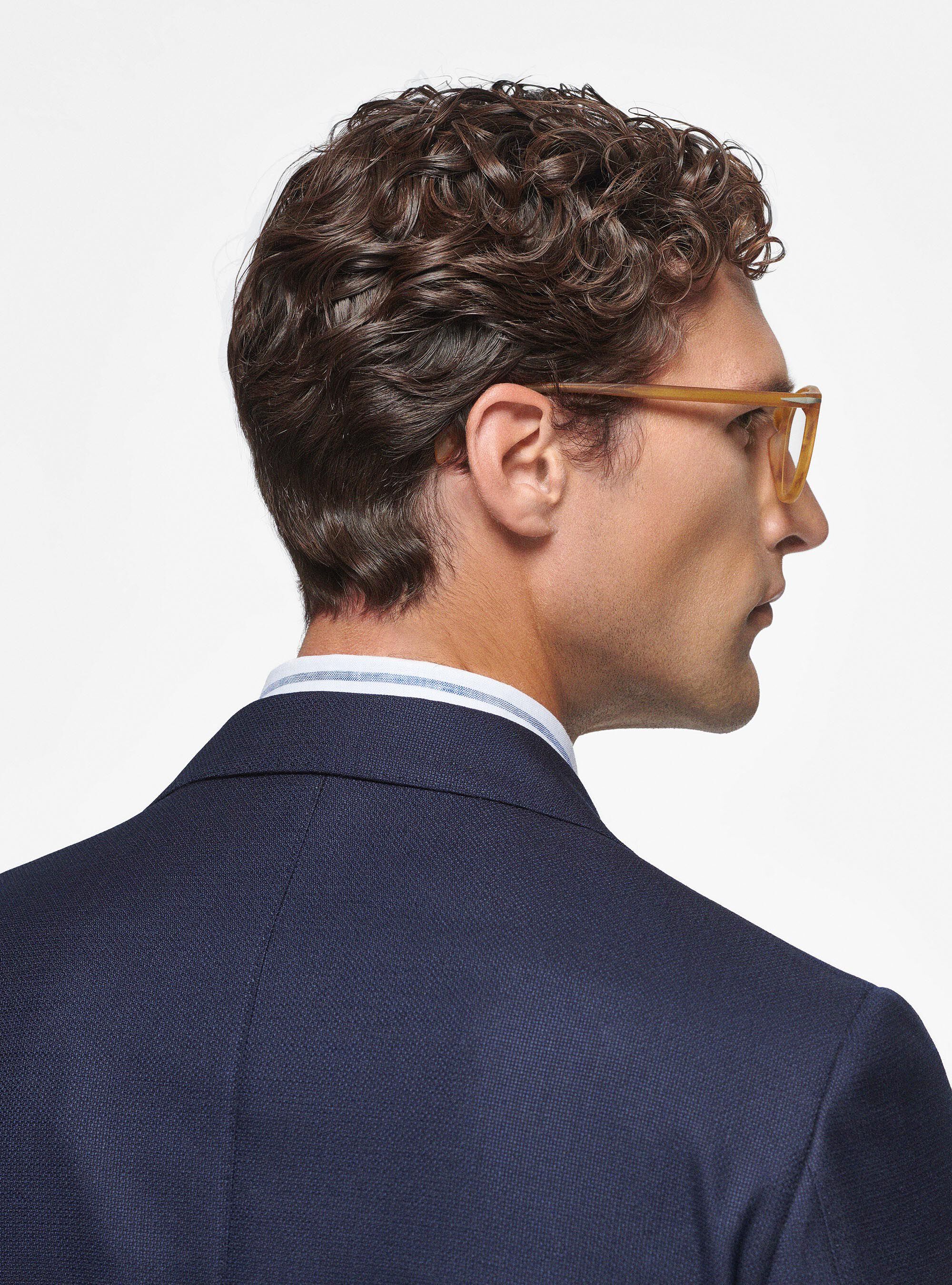 Pure wool hopsack blazer, NAVY BLUE