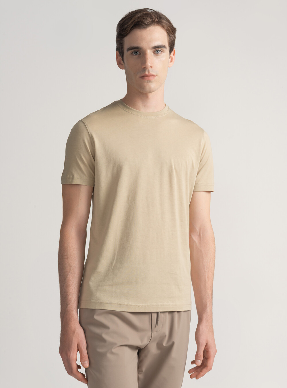 T-shirt in cotone supima mezza manica, SABBIA T-shirt in cotone supima mezza manica