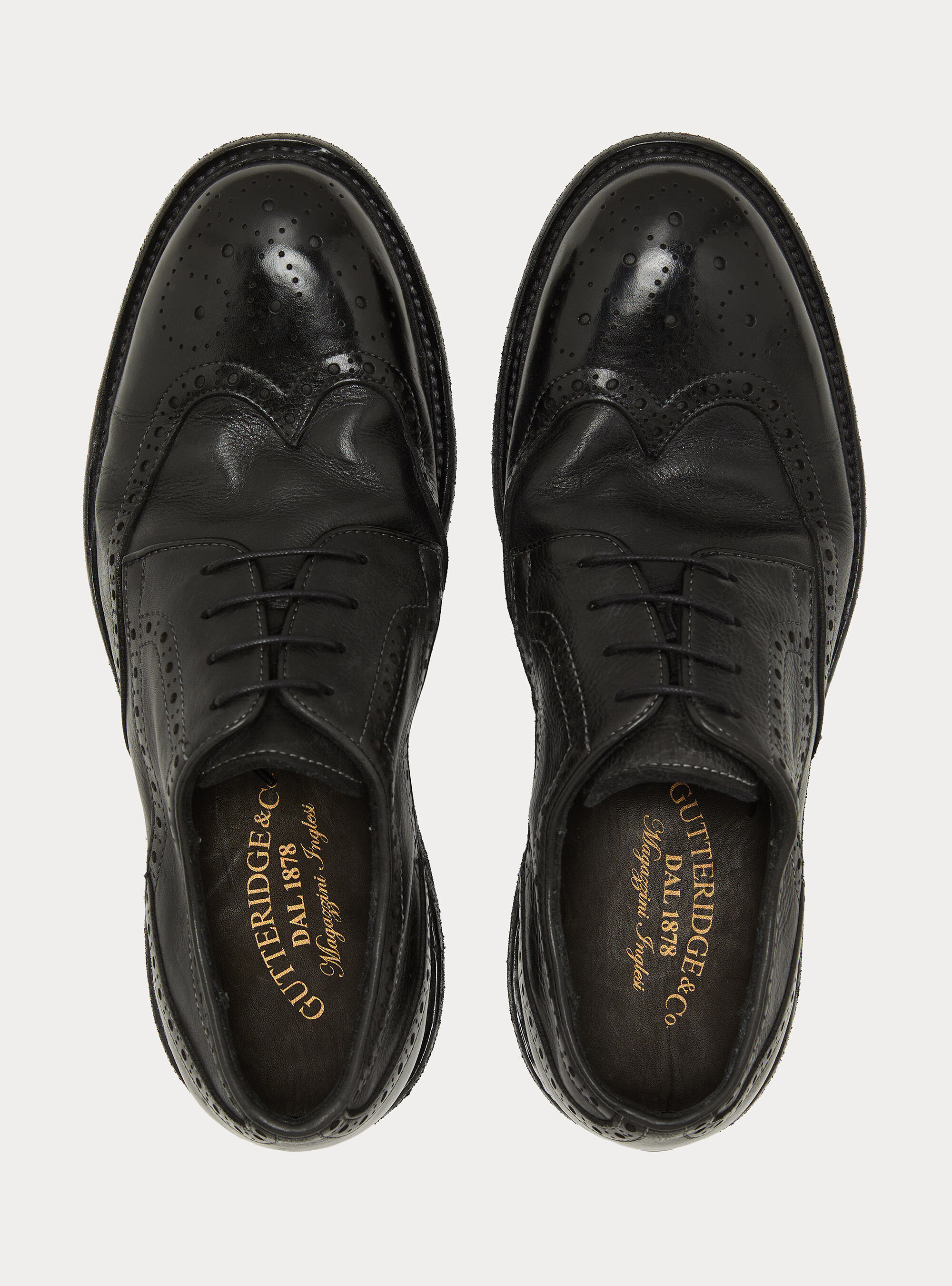 Derby stringata in pelle lavorata, NERO