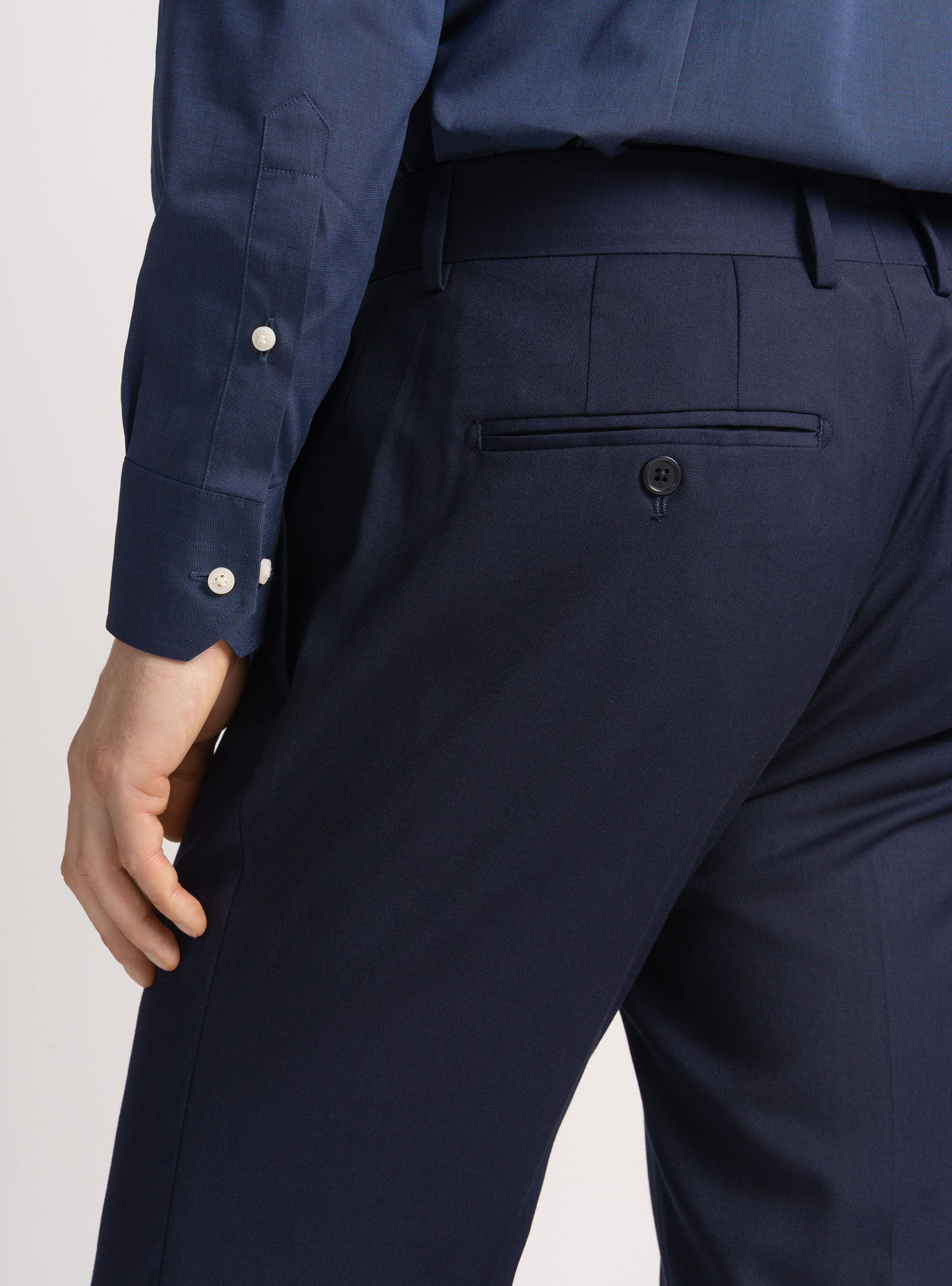 Pantalones de traje slim-fit, AZUL MARINO