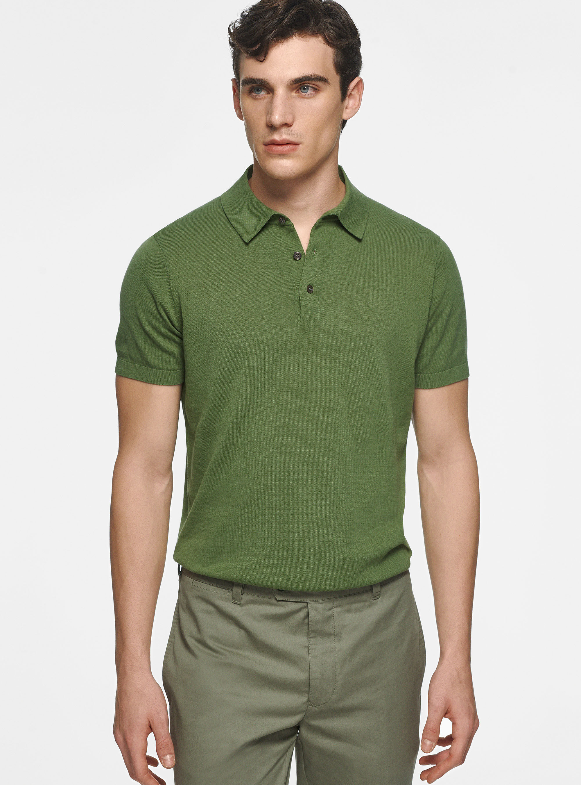 Cotton knit polo shirts online
