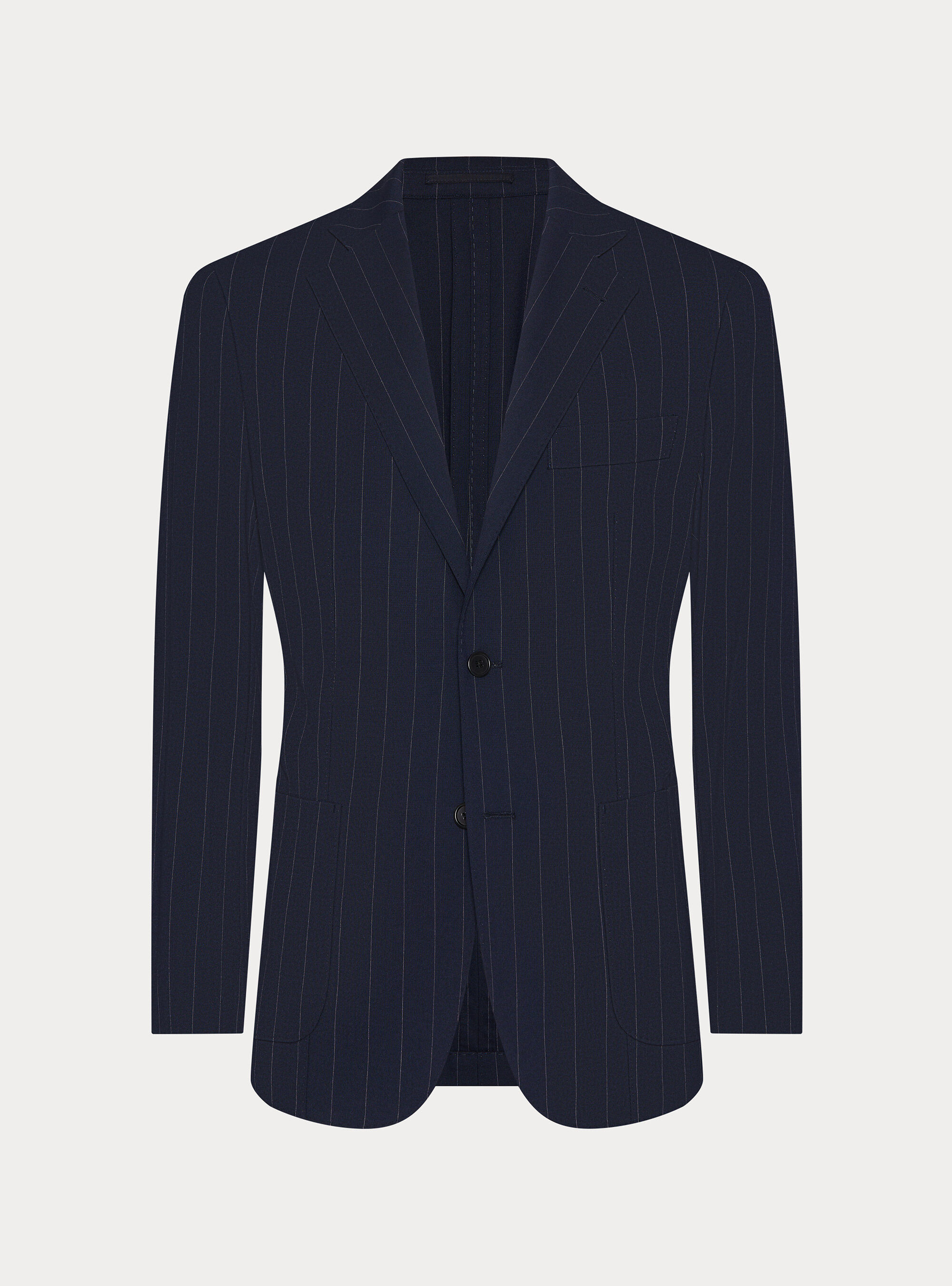 Americana de un solo pecho para traje a rayas, AZUL MARINO