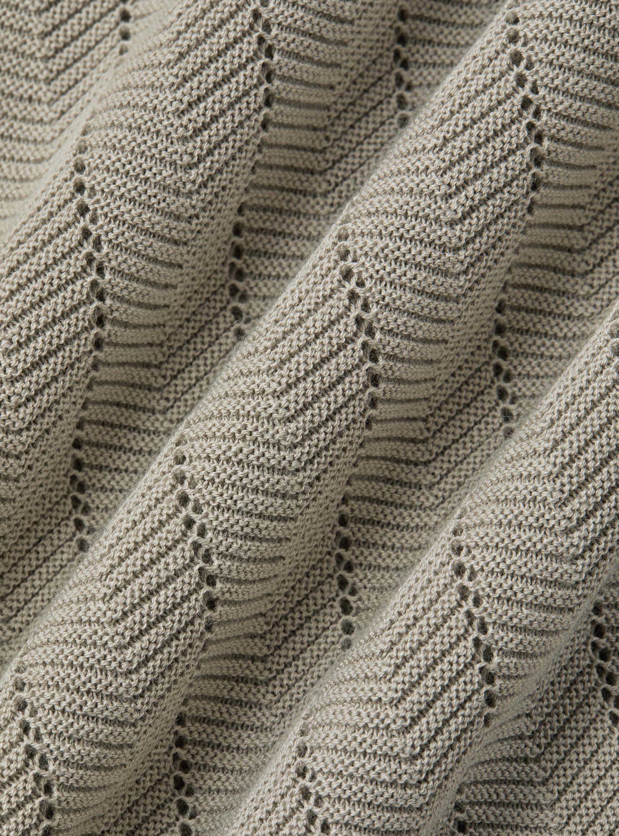 Polo traforata in cotone spigato, SABBIA