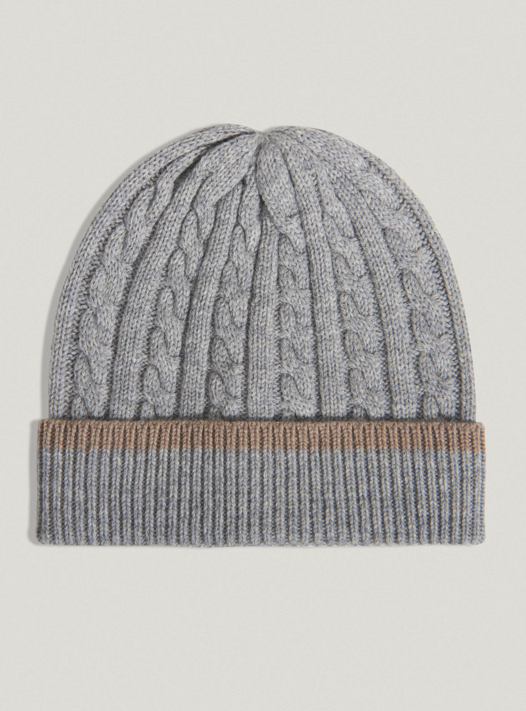 Gorro de lana y cachemira de canal&oacute;n ingl&eacute;s, CRUDO