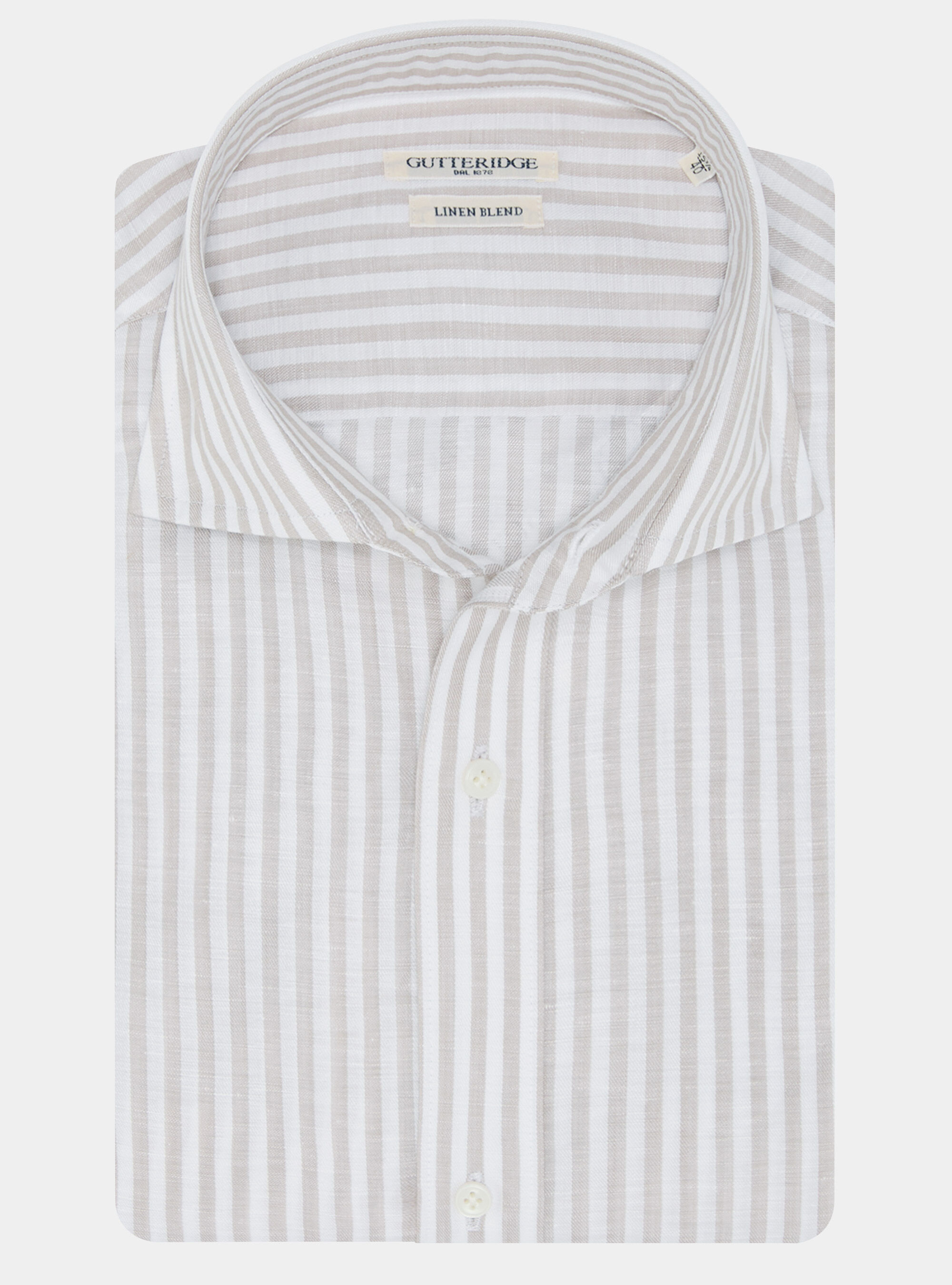 Linen blend striped shirt, SAND