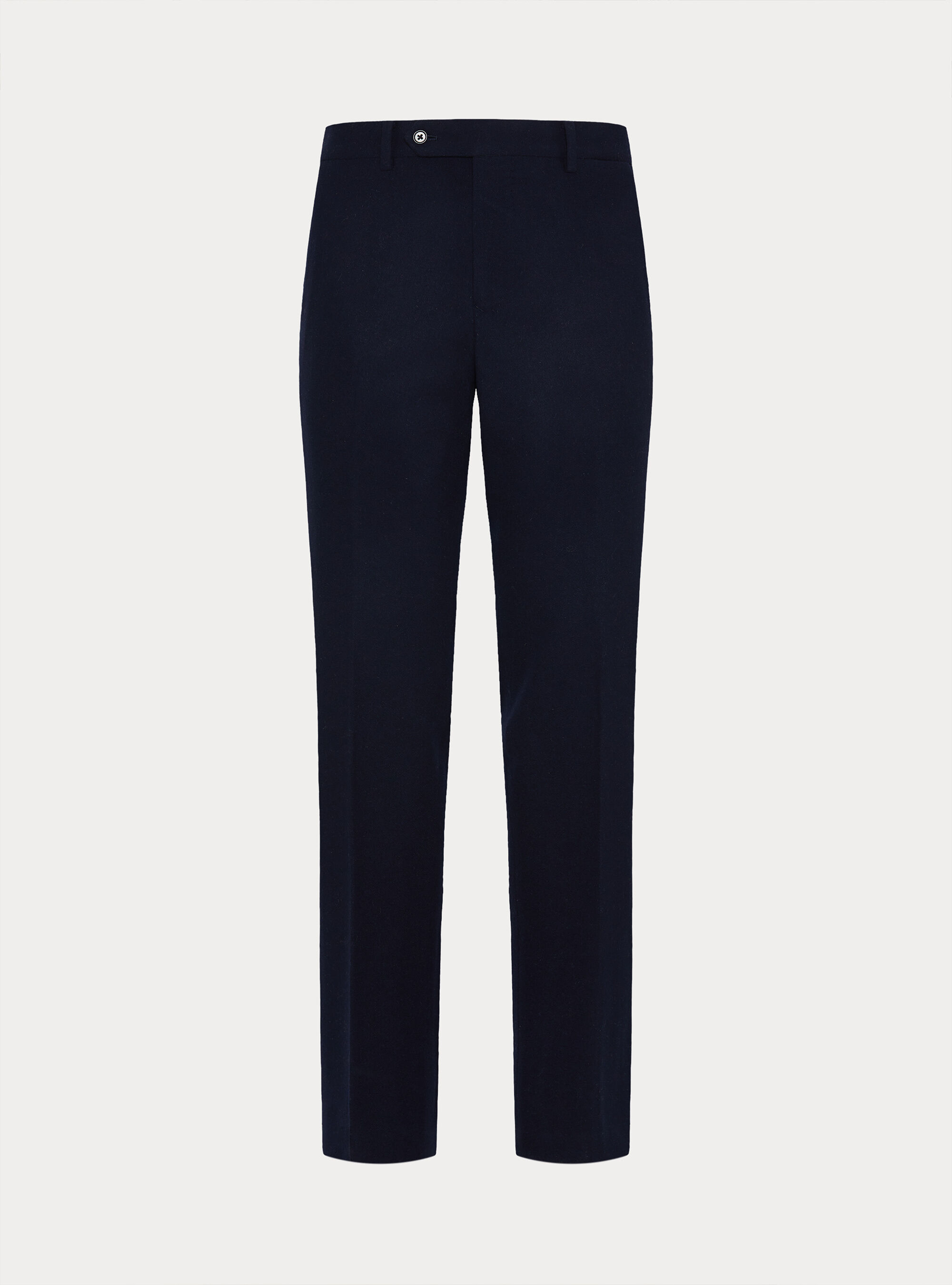Wool blend flannel trousers, NAVY BLUE