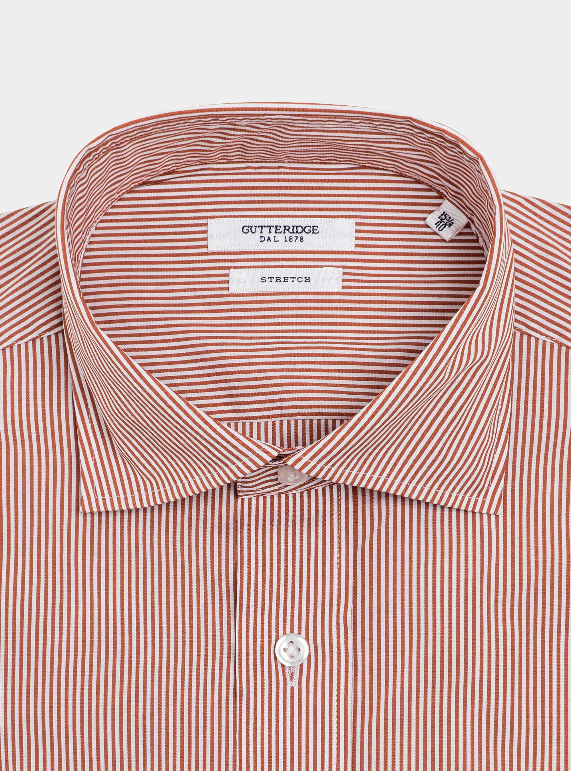 Camicia a righe in popeline stretch, 0713C ZUCCA
