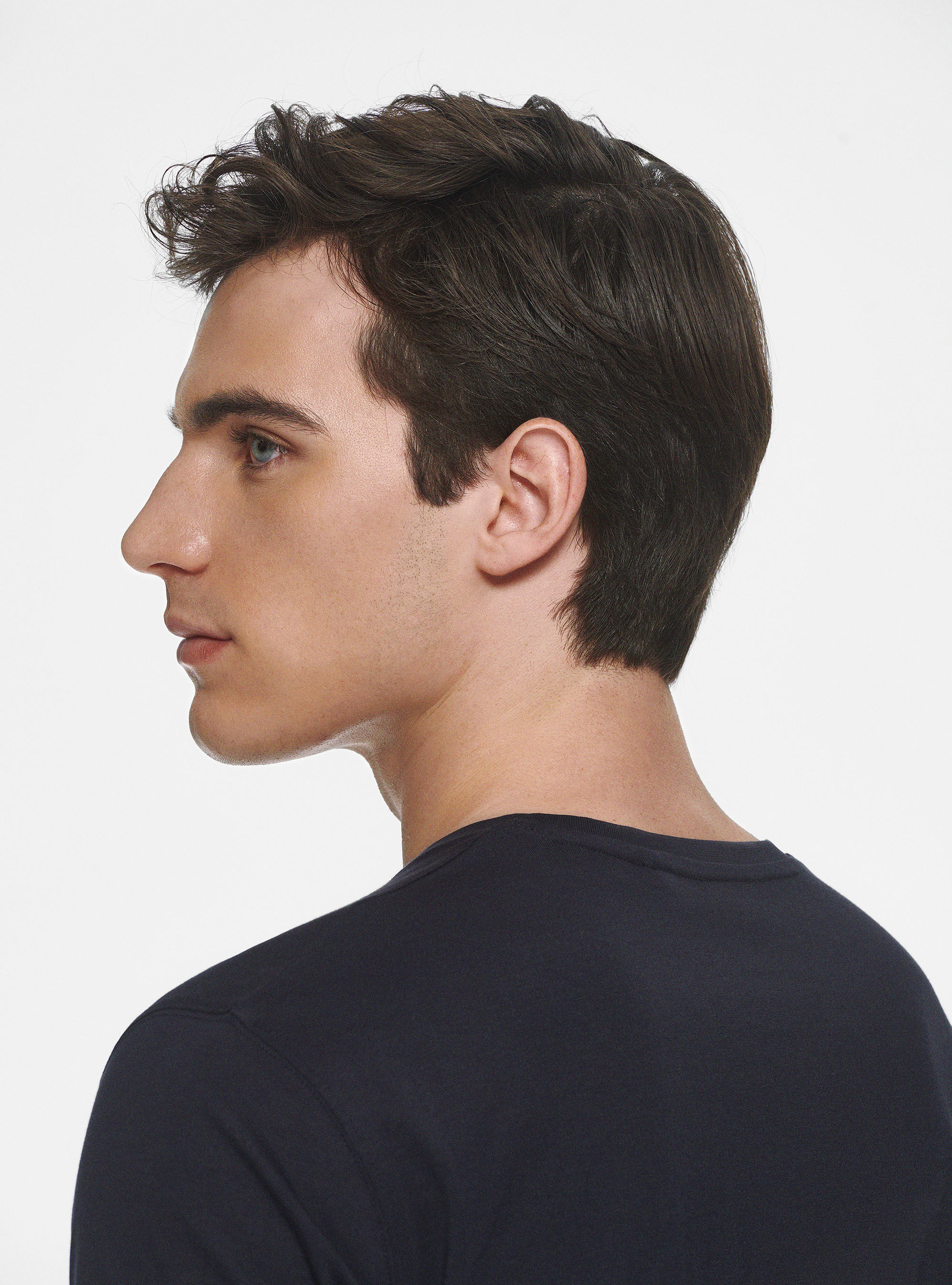 Half-sleeve T-shirt in Supima cotton, NAVY BLUE