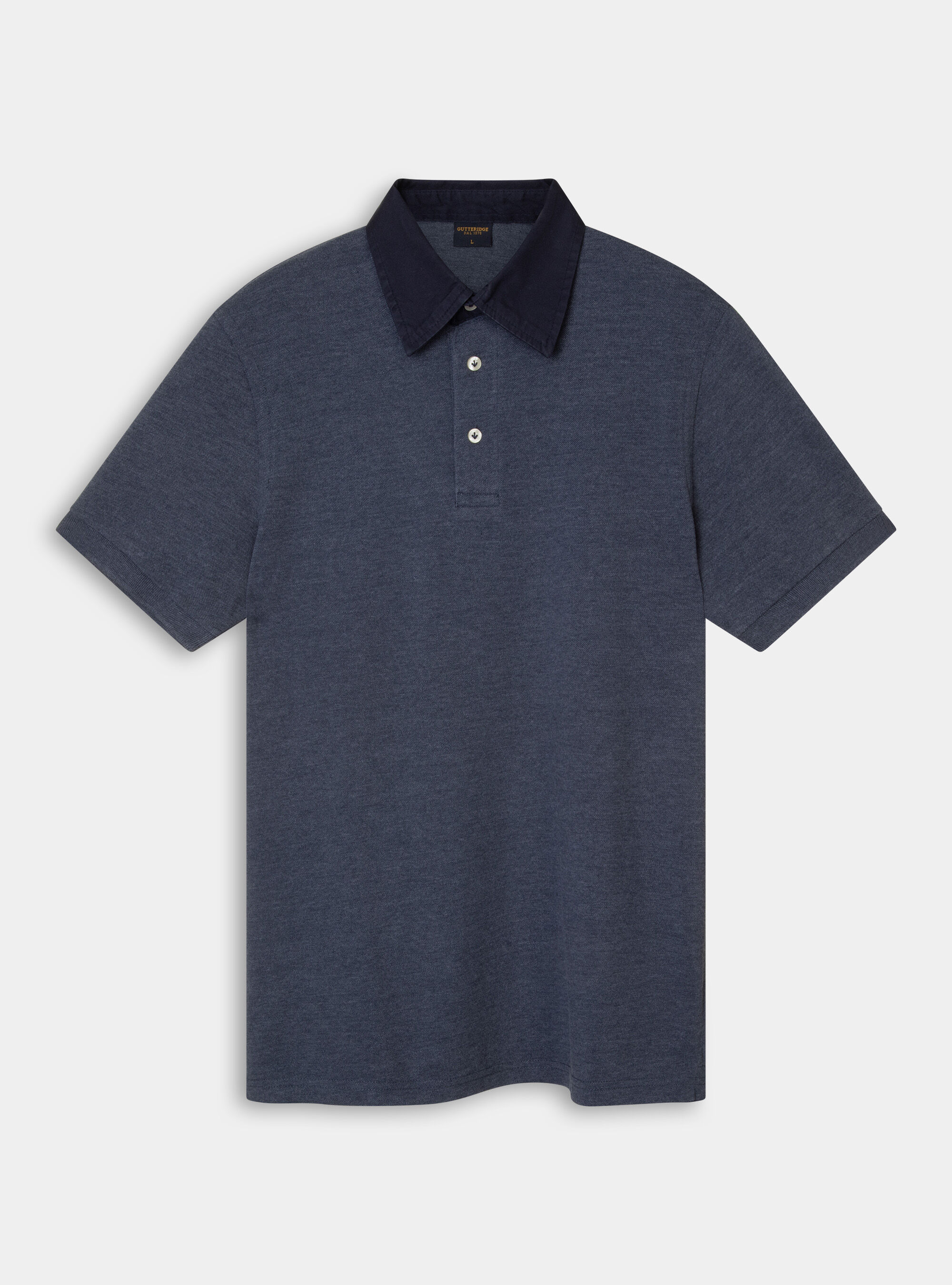 Twill shirt collar polo shirt, INK