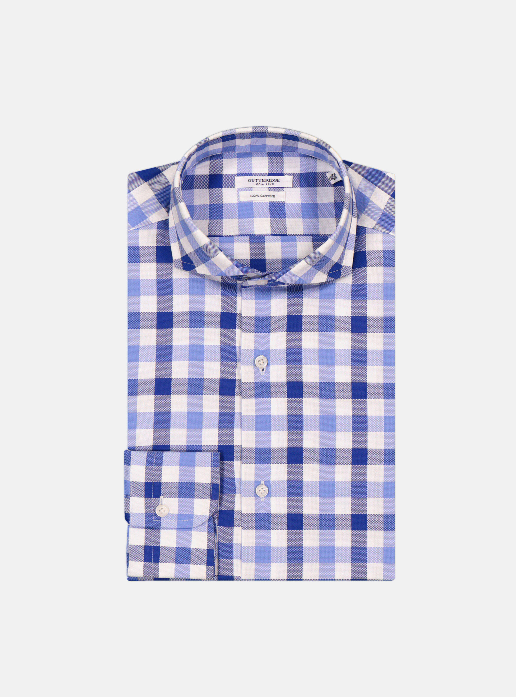 Shirt with checked woven cotton textured