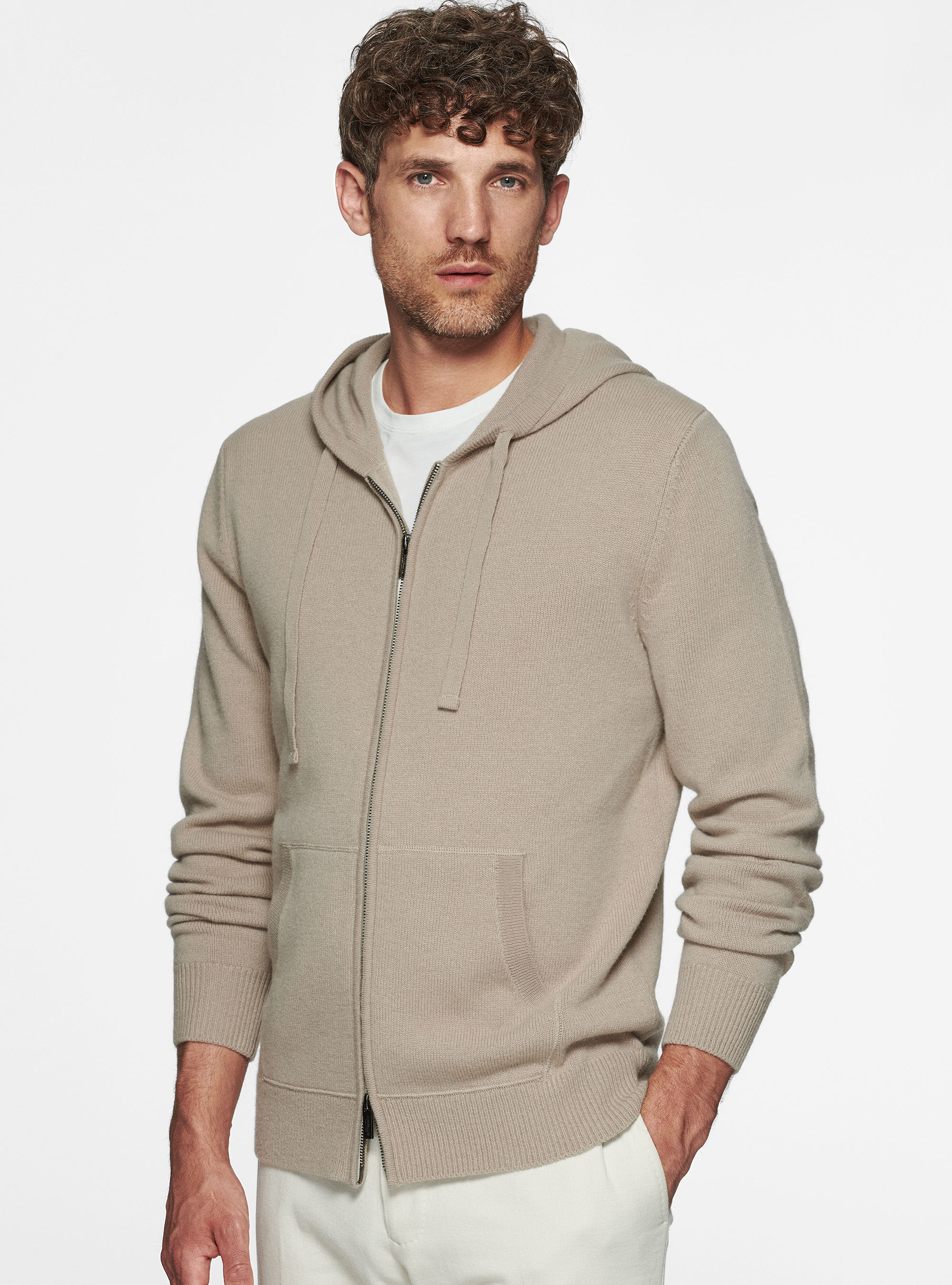 Cardigan tricote en laine merinos avec capuche Gutteridge Homme