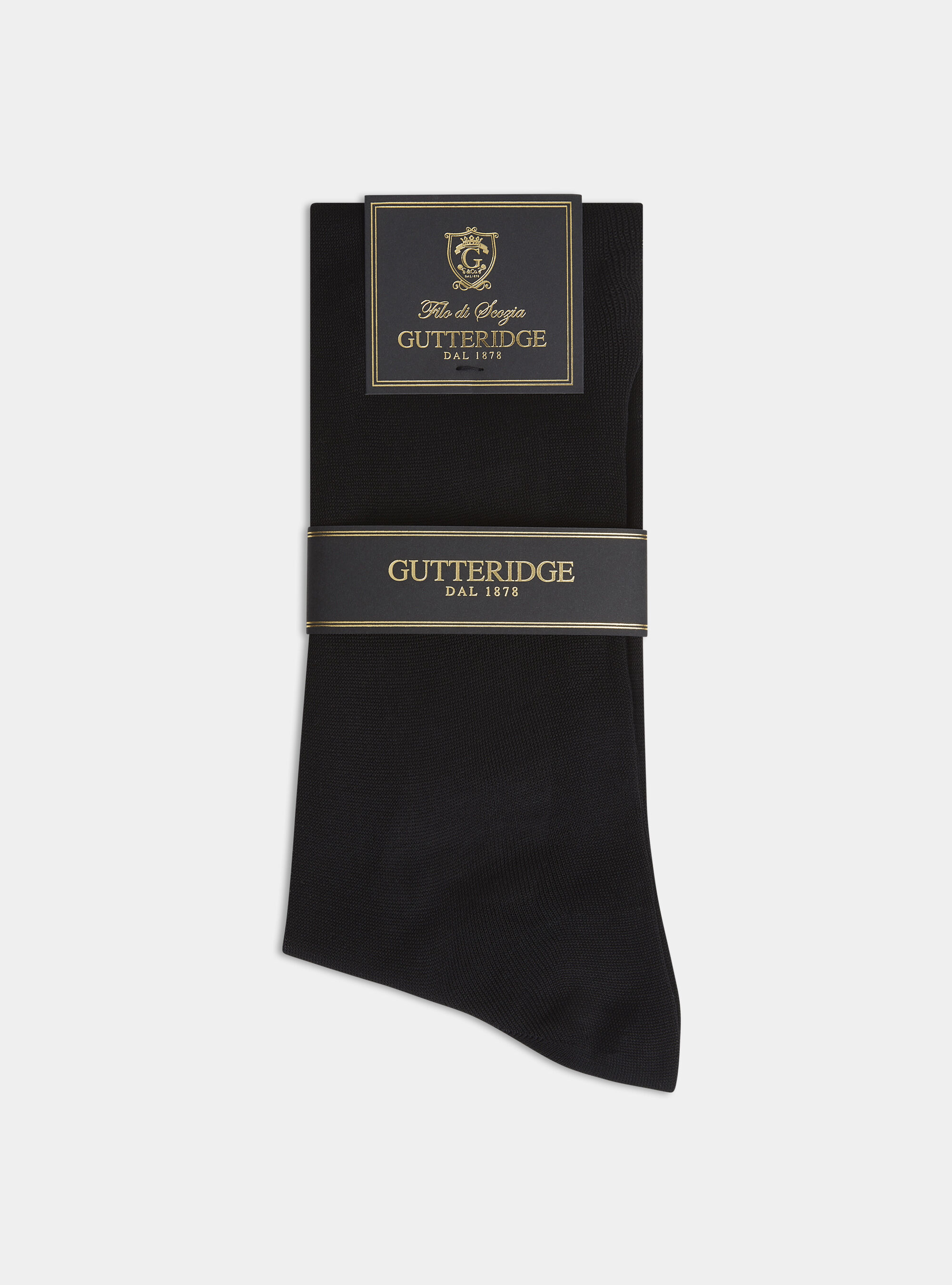 Plain long socks in lisle, BLACK