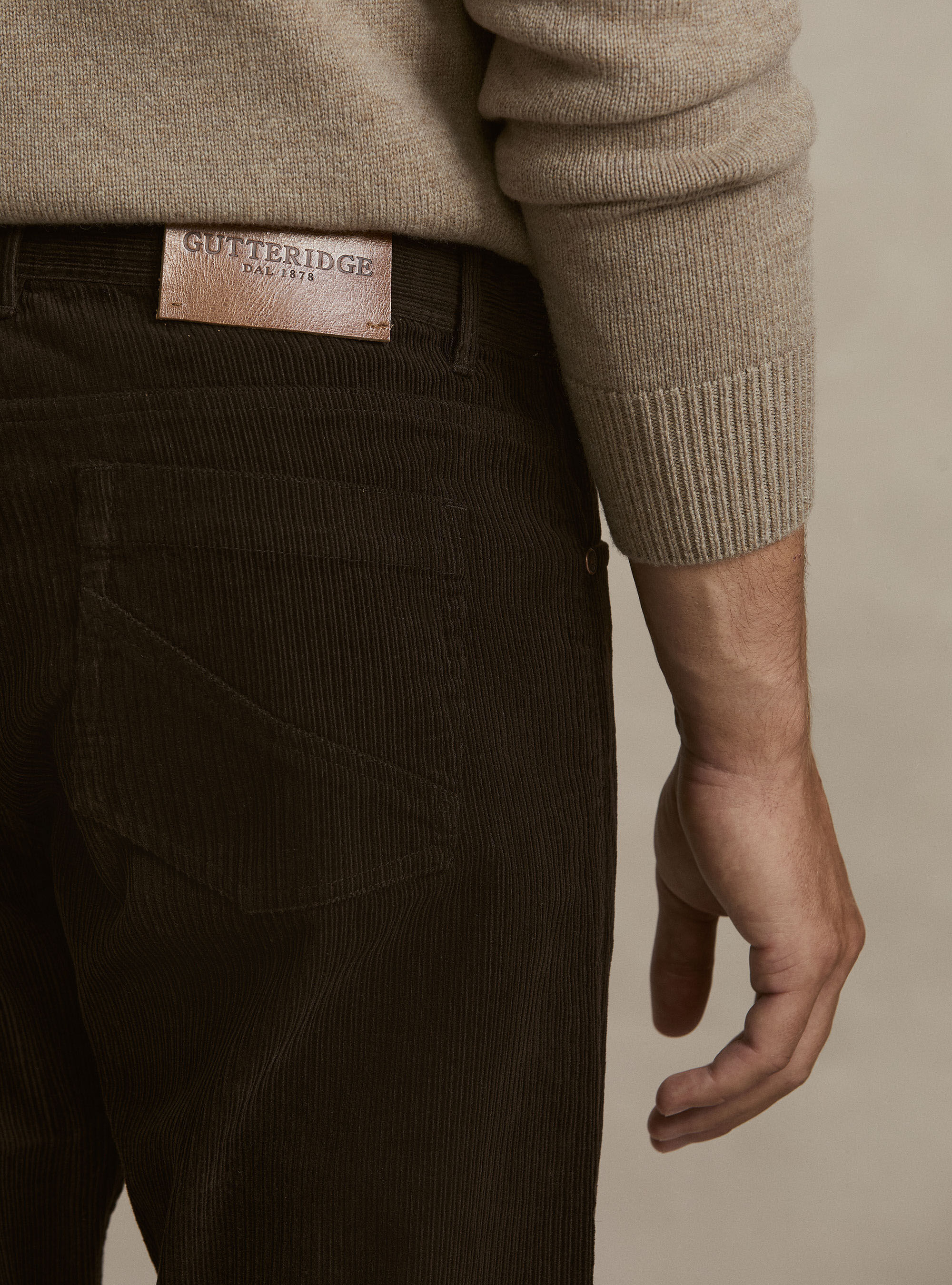 5-pocket corduroy trousers, BROWN