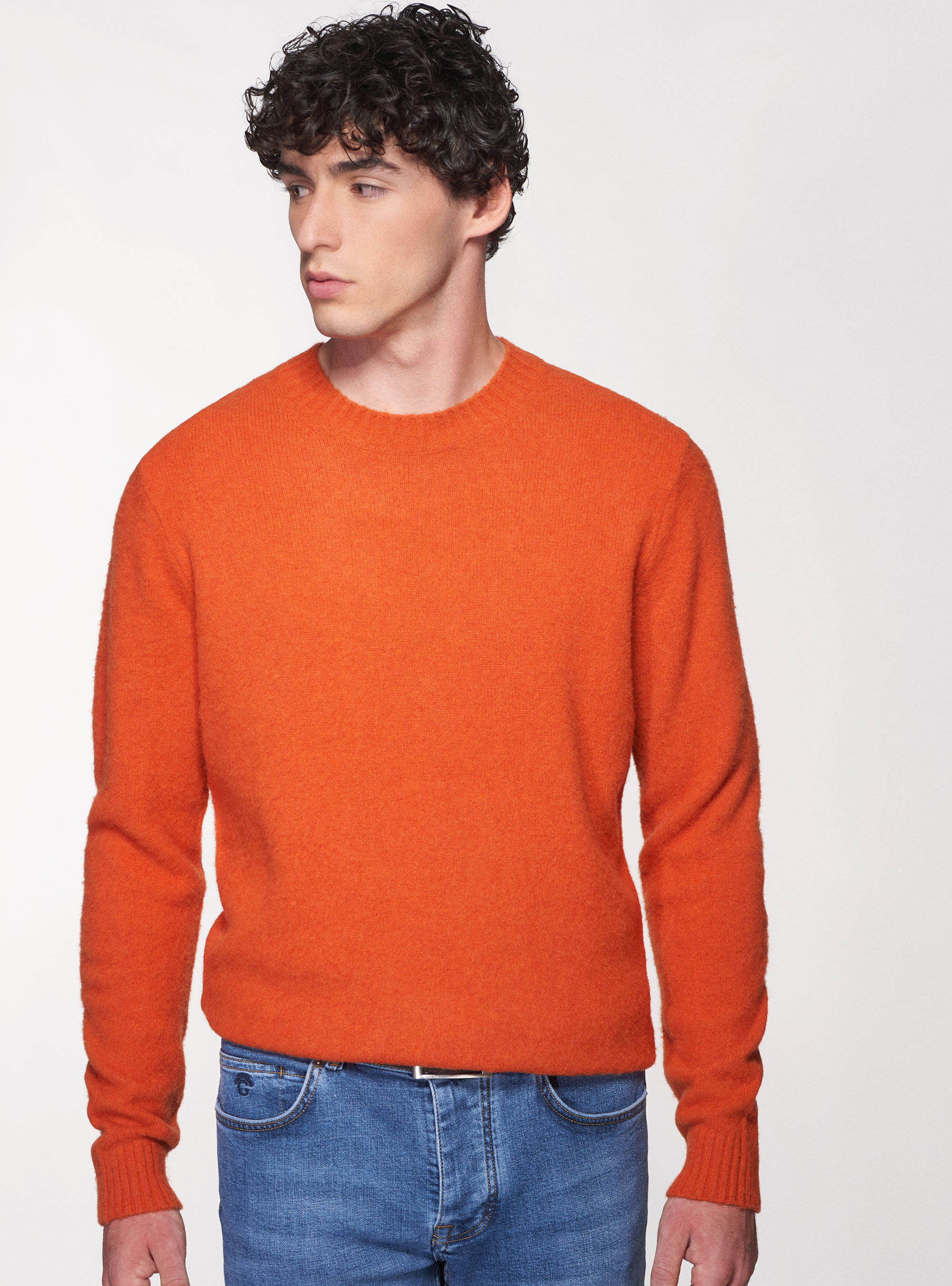 Mens orange crew neck sweater store