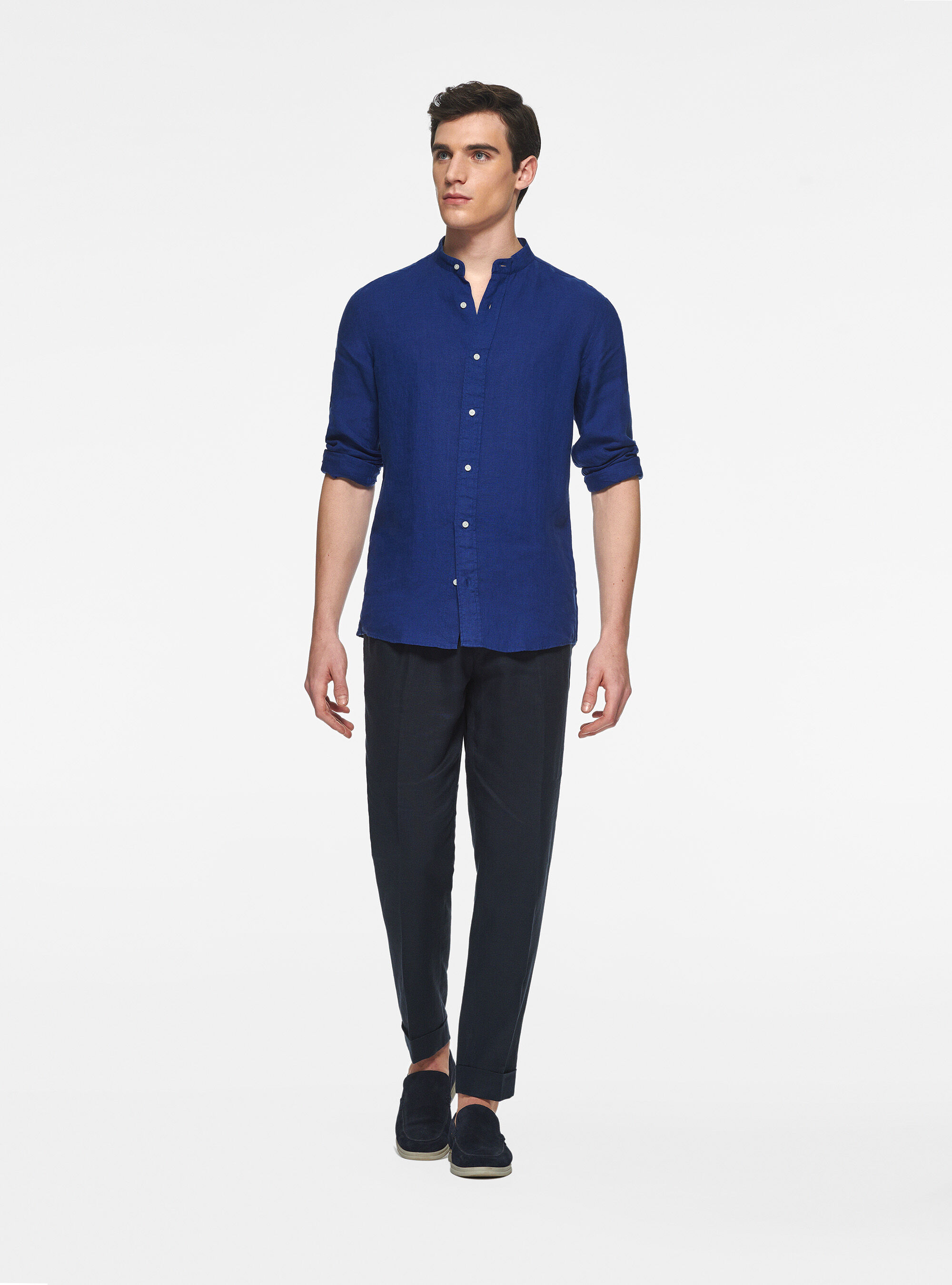 Camicia coreana in puro lino