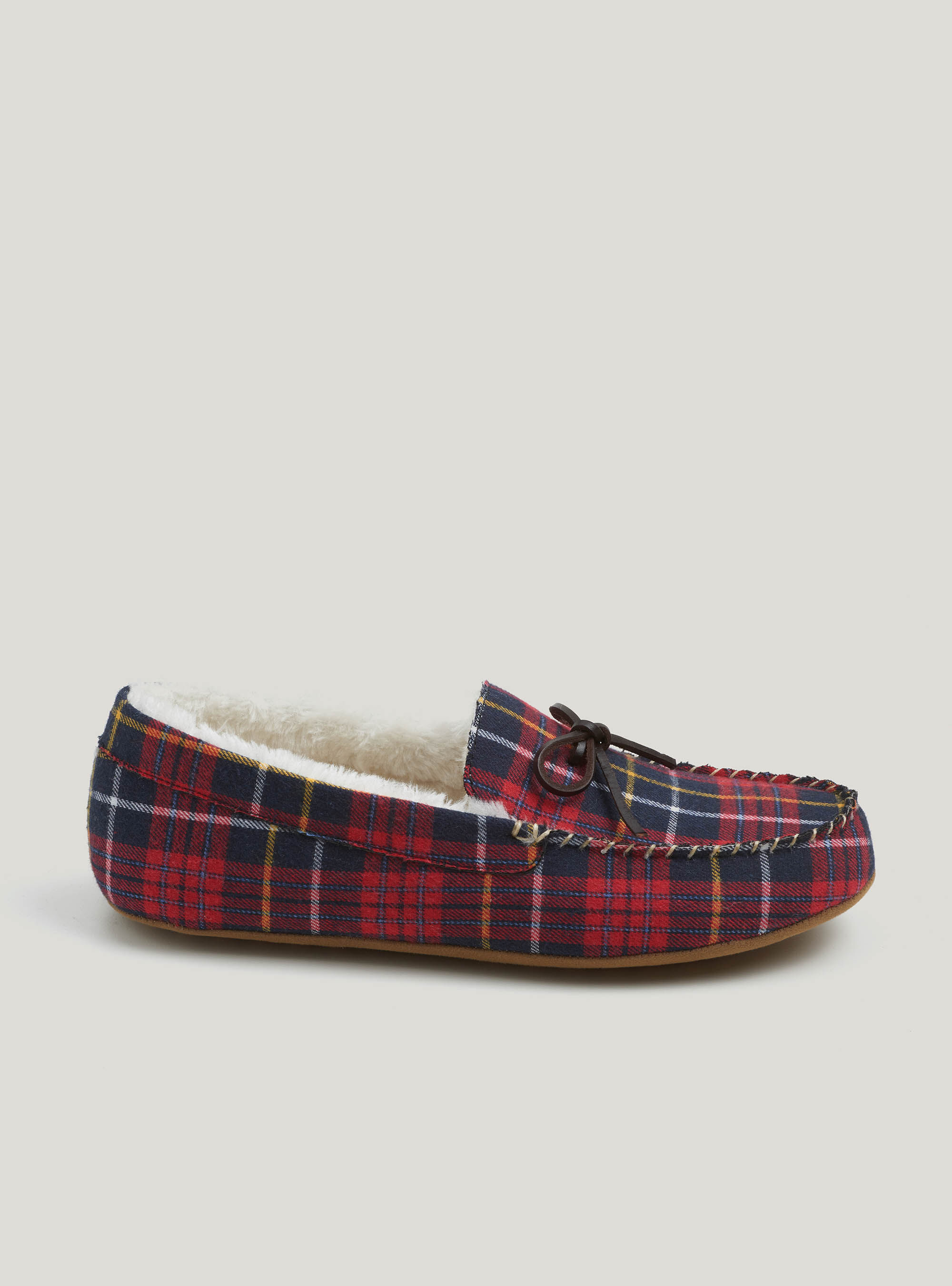 Plaid flannel slippers