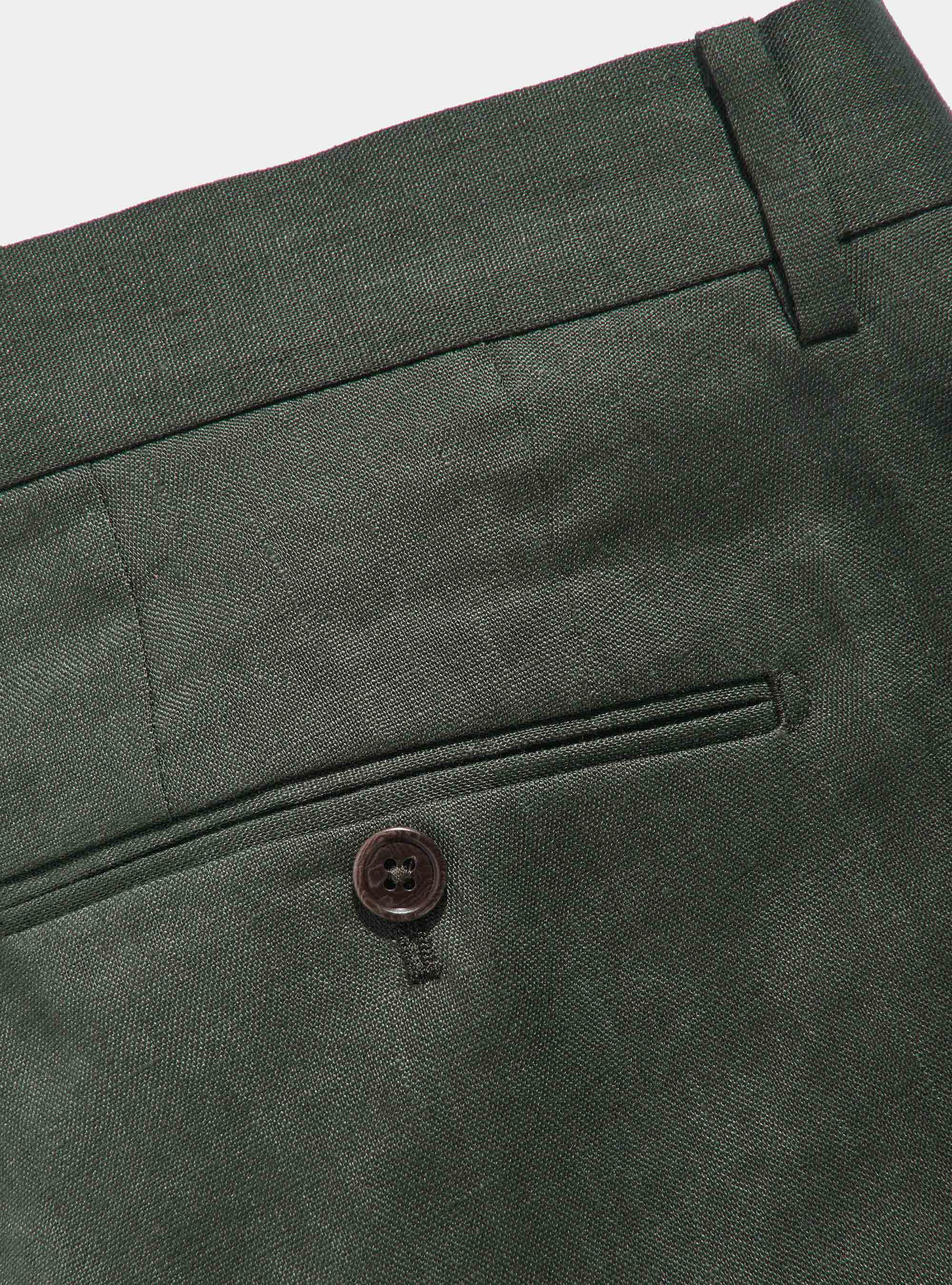 Pantaloni per abito in puro lino, VERDE