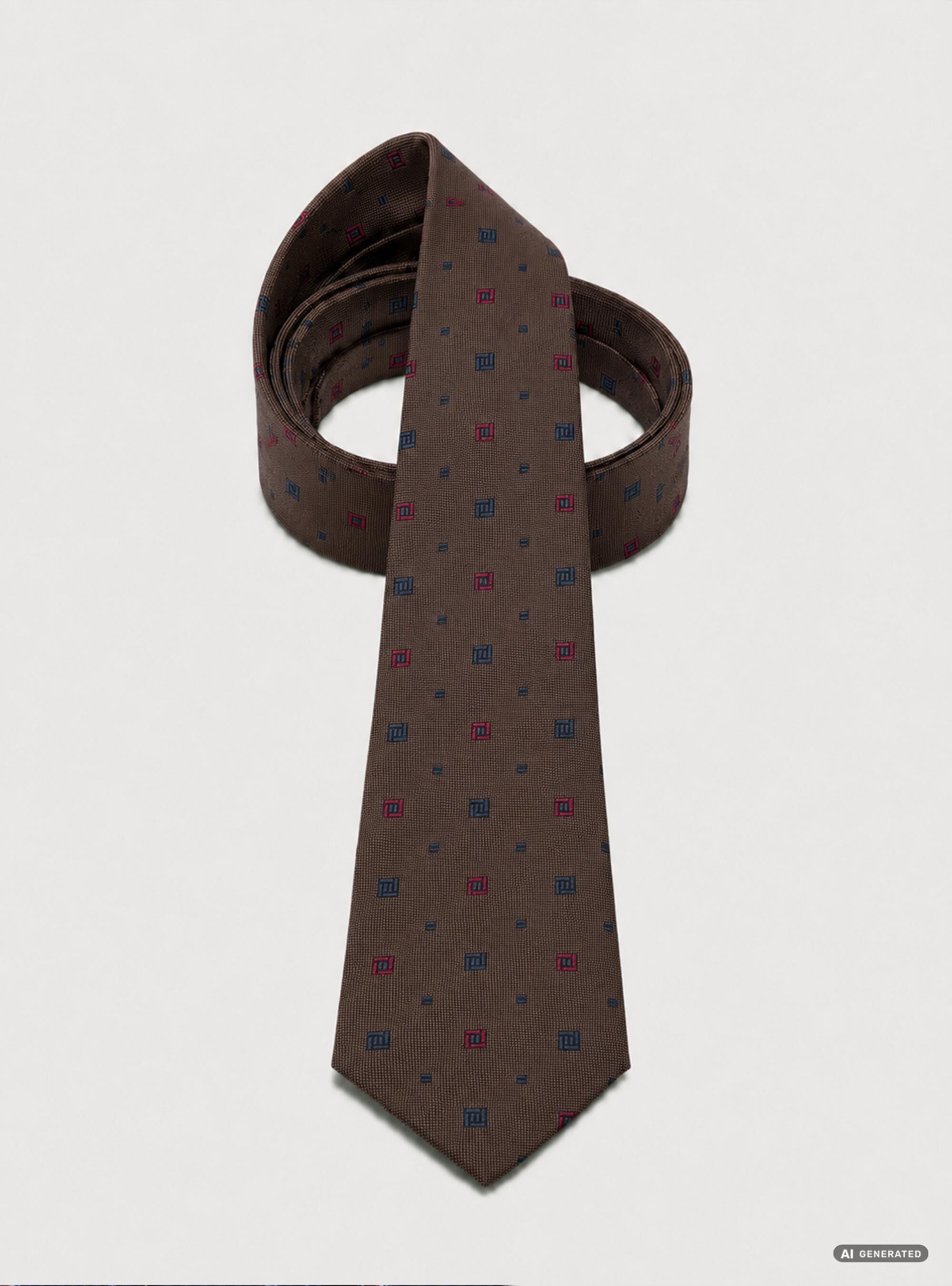 Cravatta in seta jacquard microfantasia