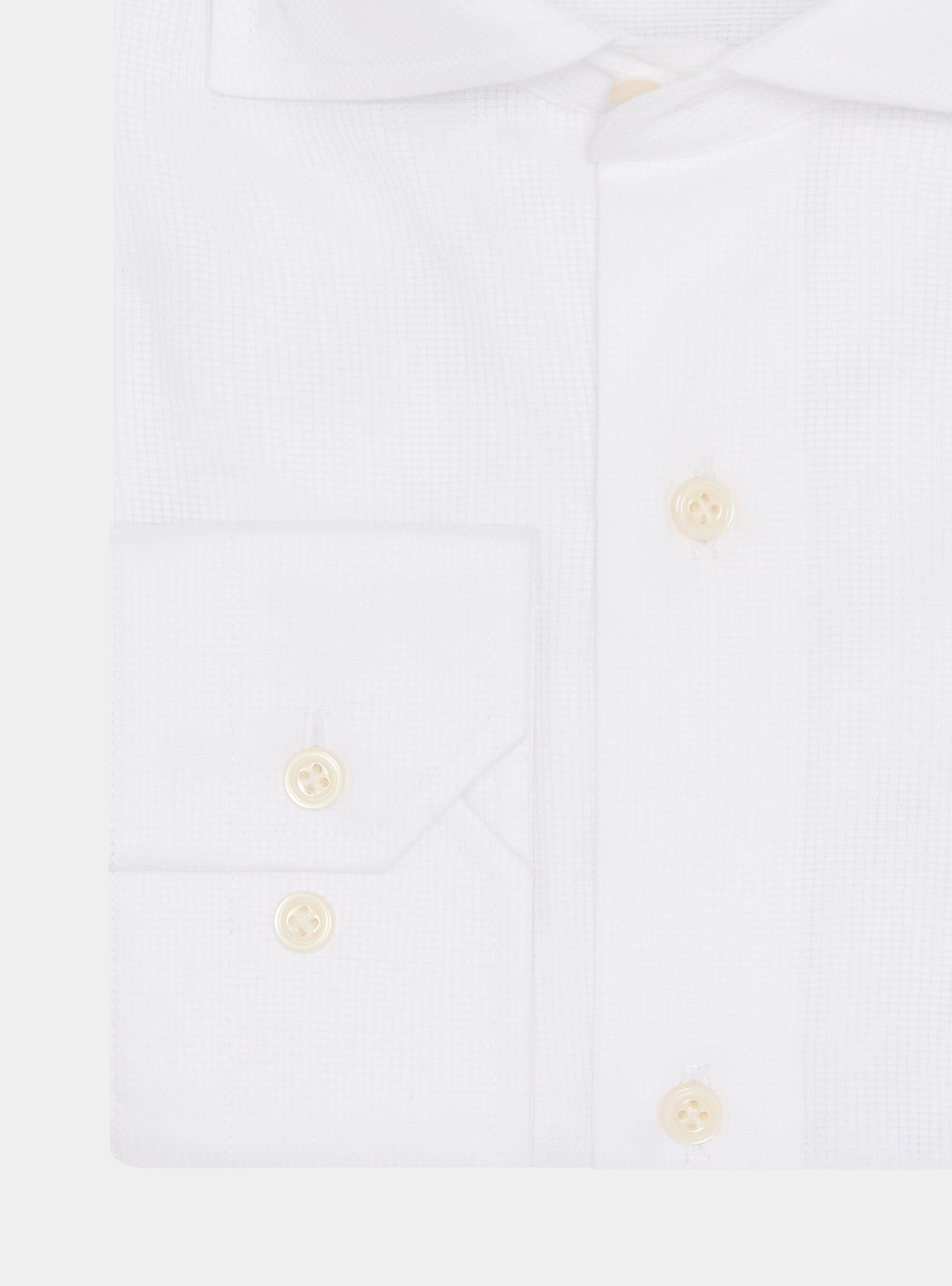 Camicia in cotone operato, BIANCO