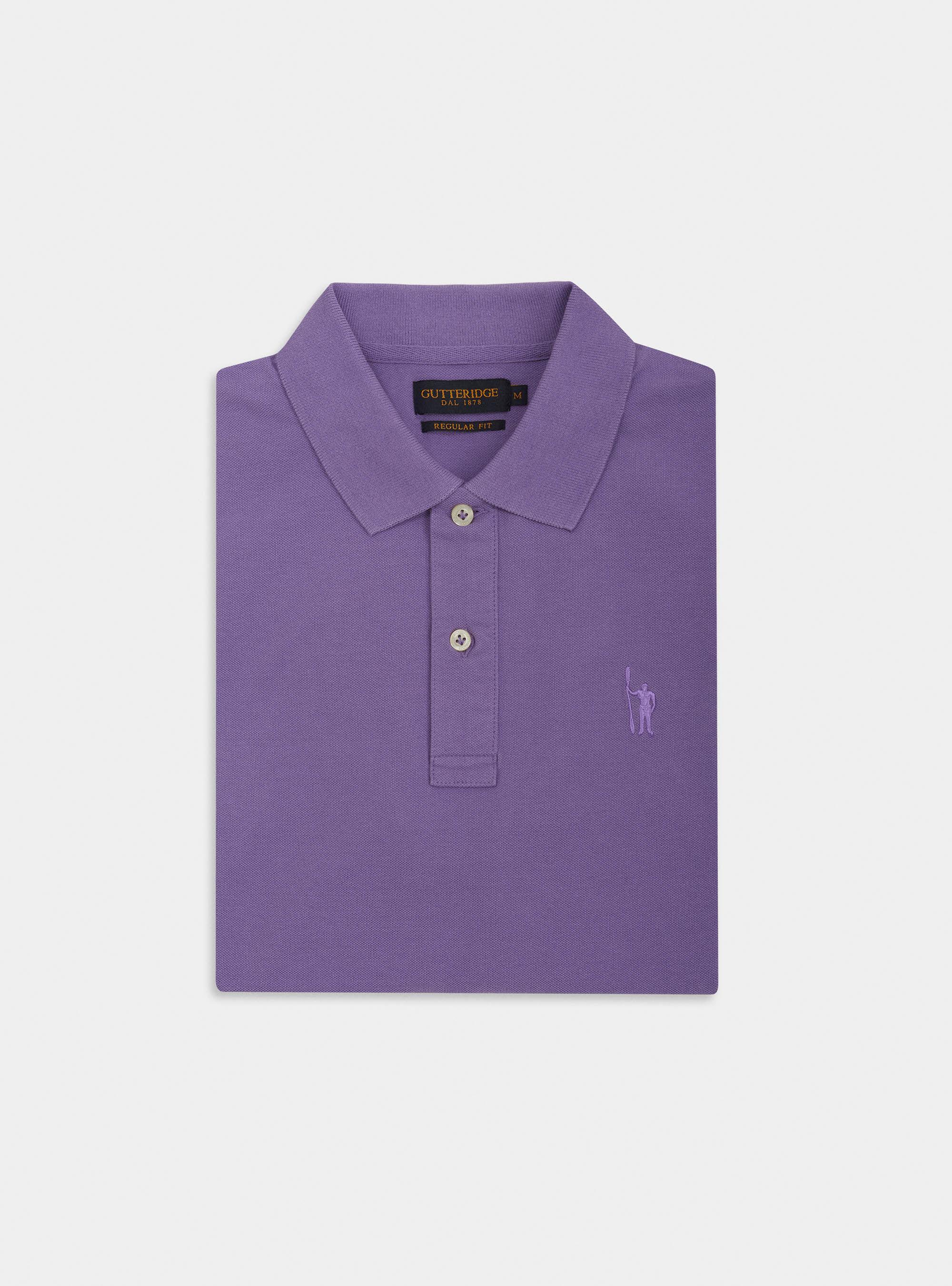 Polo classica con ricamo, VIOLA CHIARO
