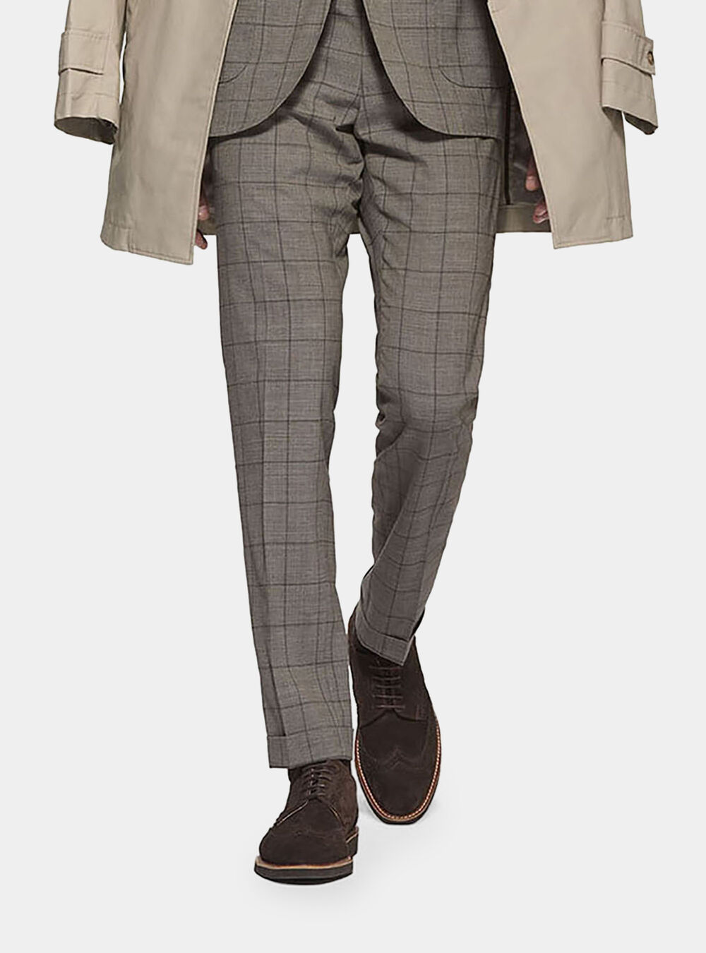 Pantaloni Per Abito A Quadri In Lana