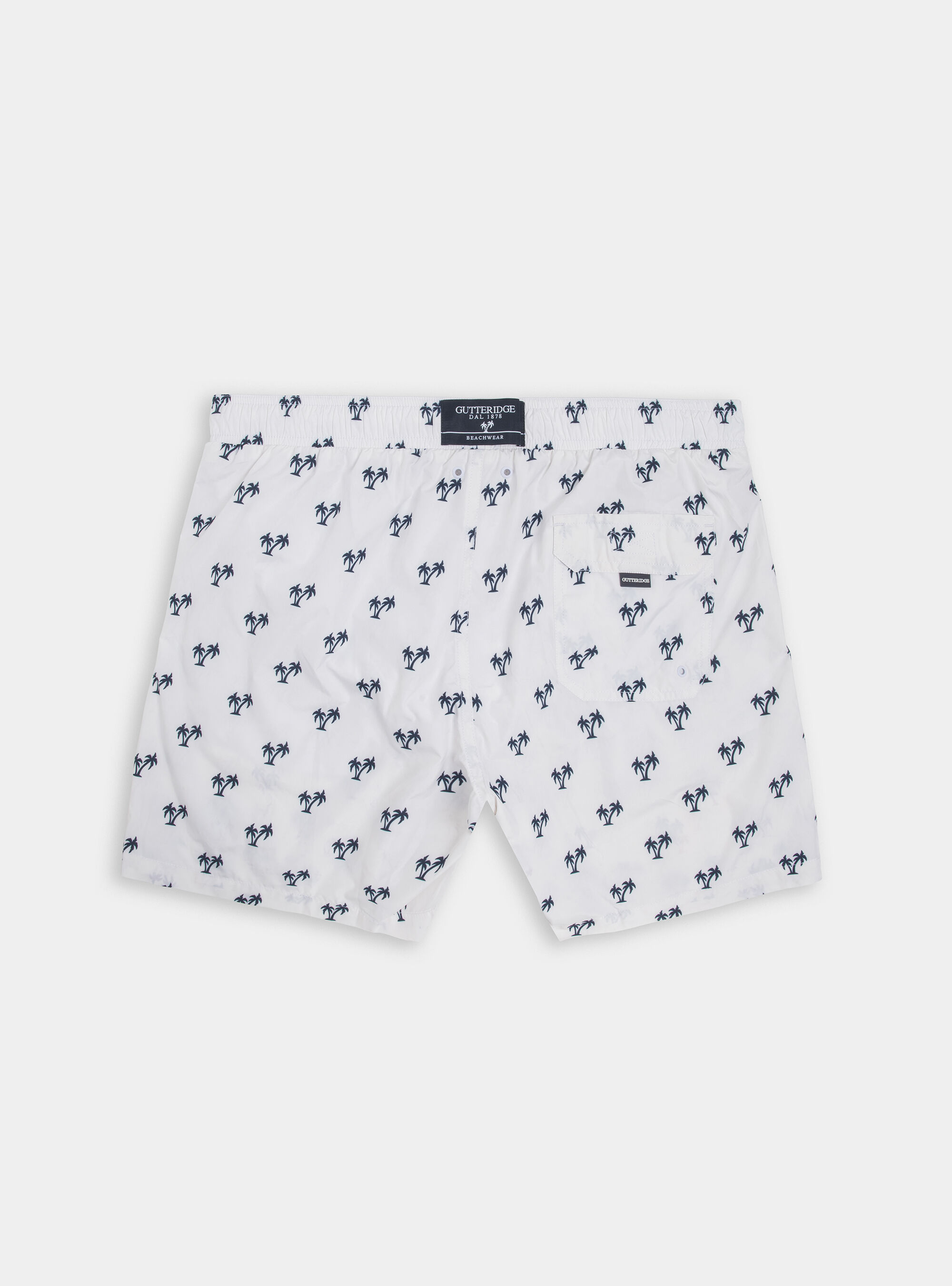 Palm-patterned swimwear, WHITE