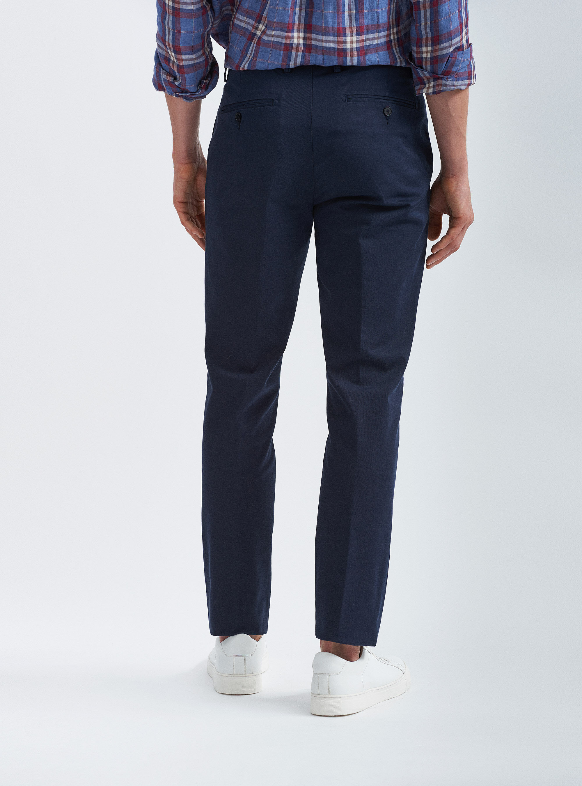 Pantaloni chino in twill di cotone, BLU NAVY