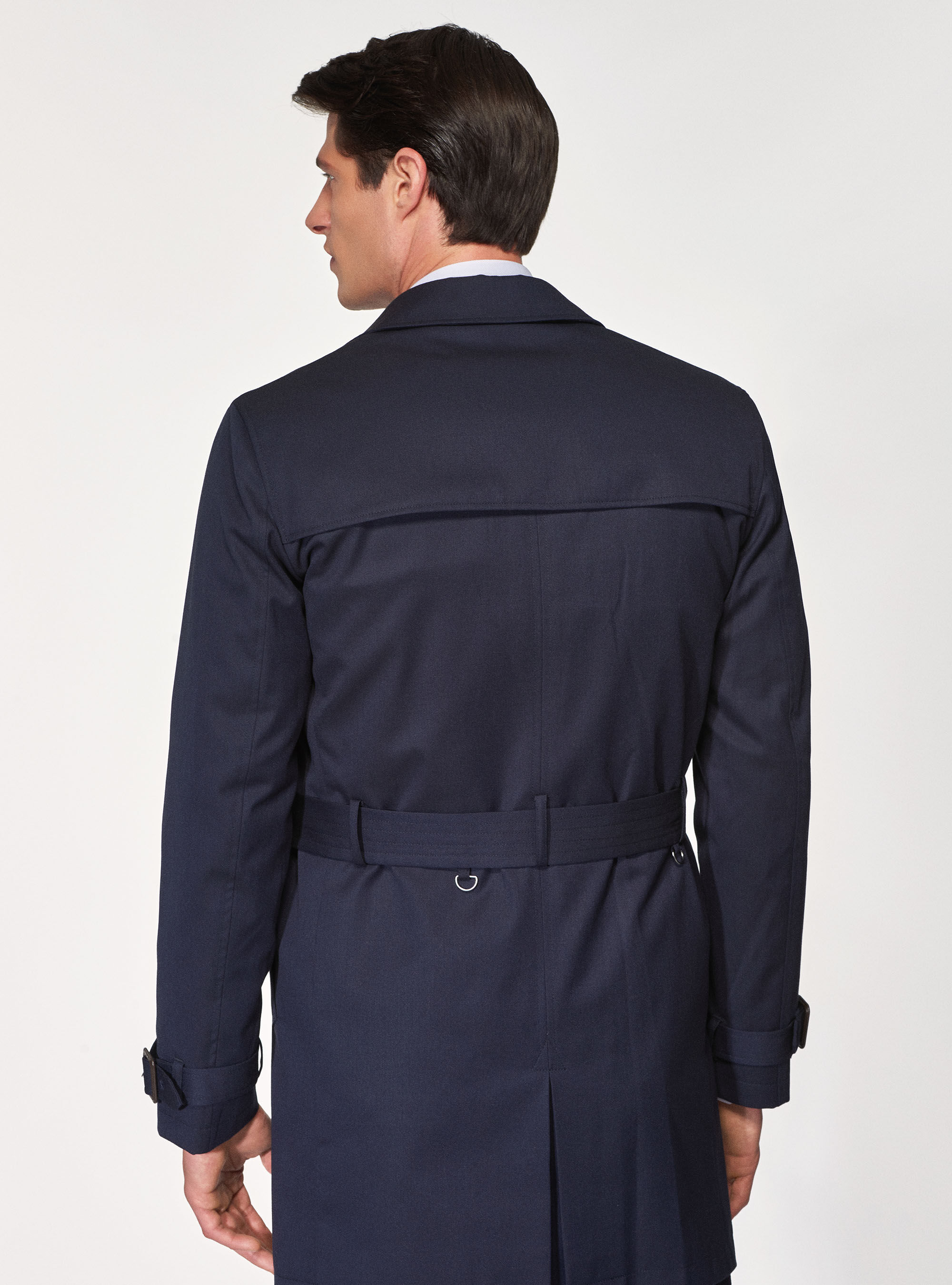 Classic wool and cotton trench coat