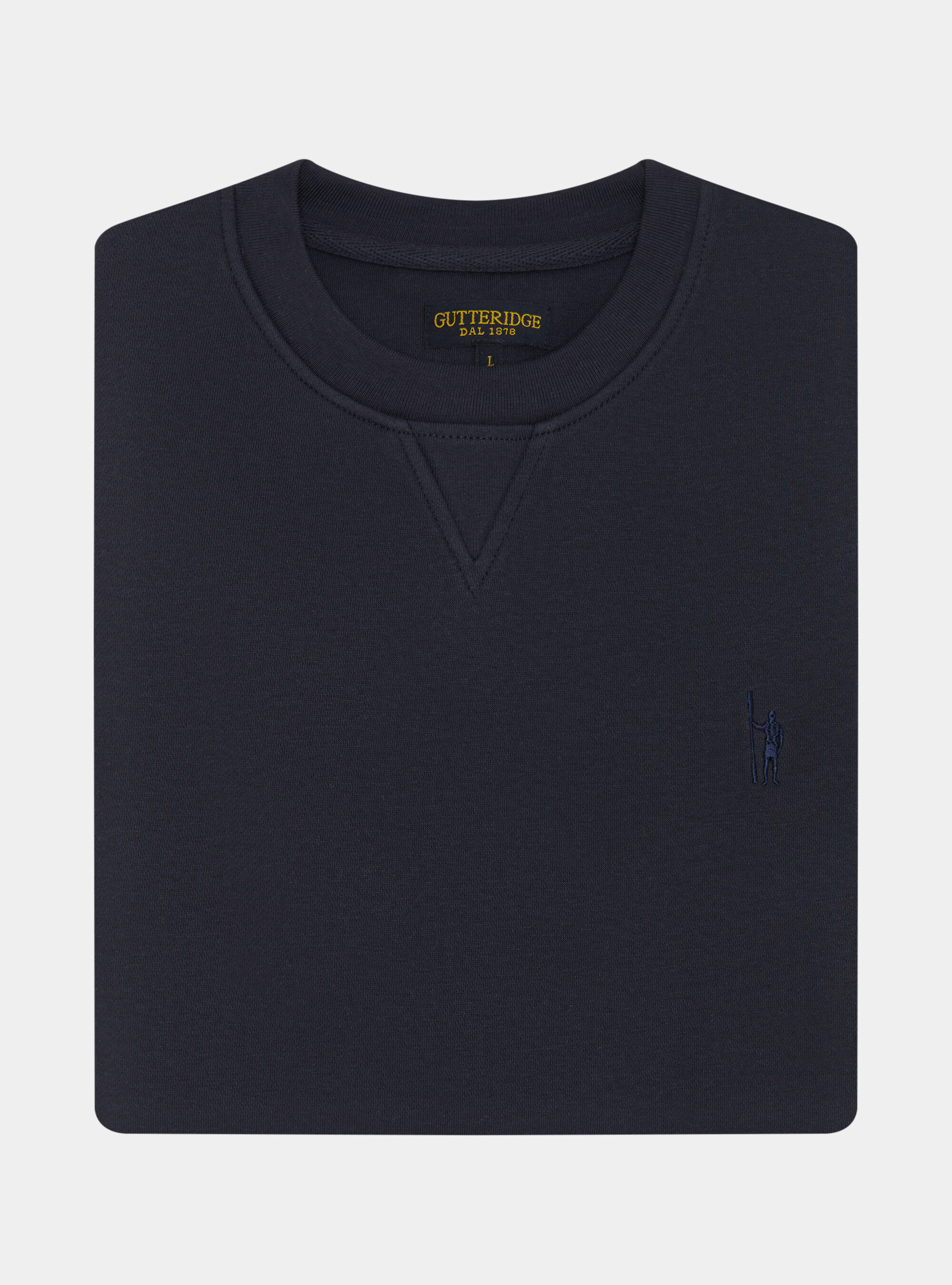 Crew-neck sweatshirt with embroidery, NAVY BLUE