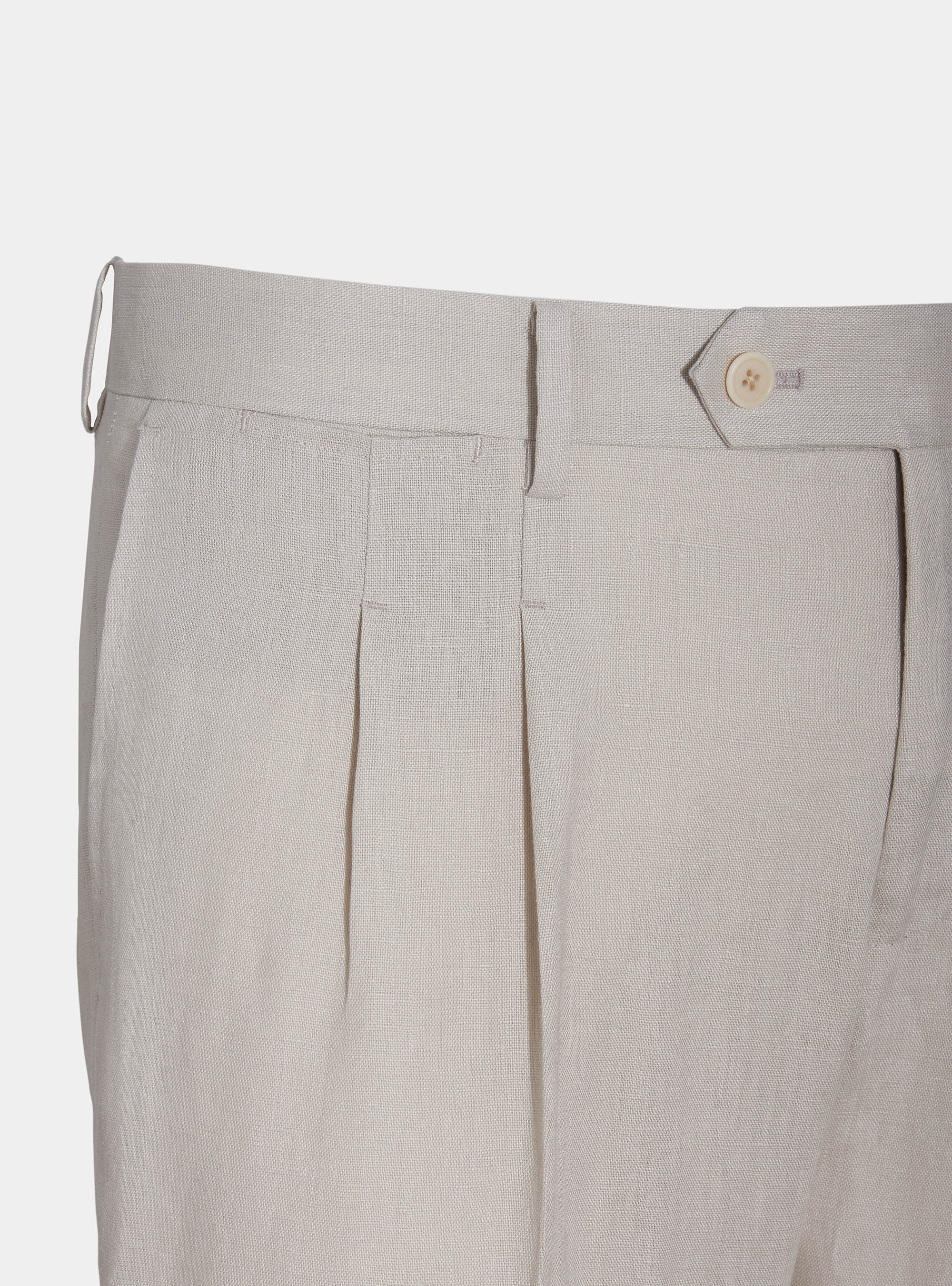 Pantaloni per abito in puro lino, ECRU