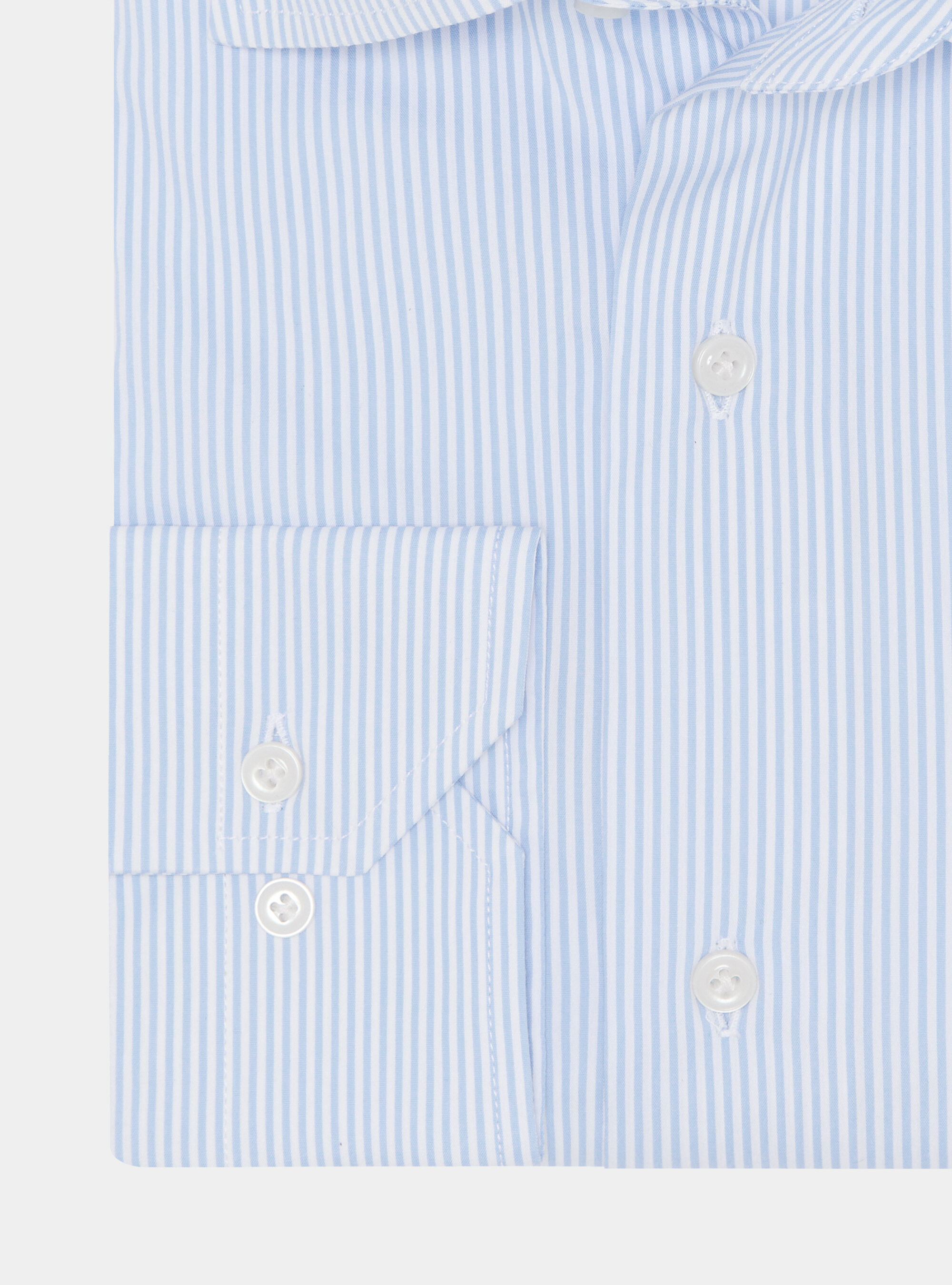 Striped cotton poplin stretch shirt, LIGHT BLUE