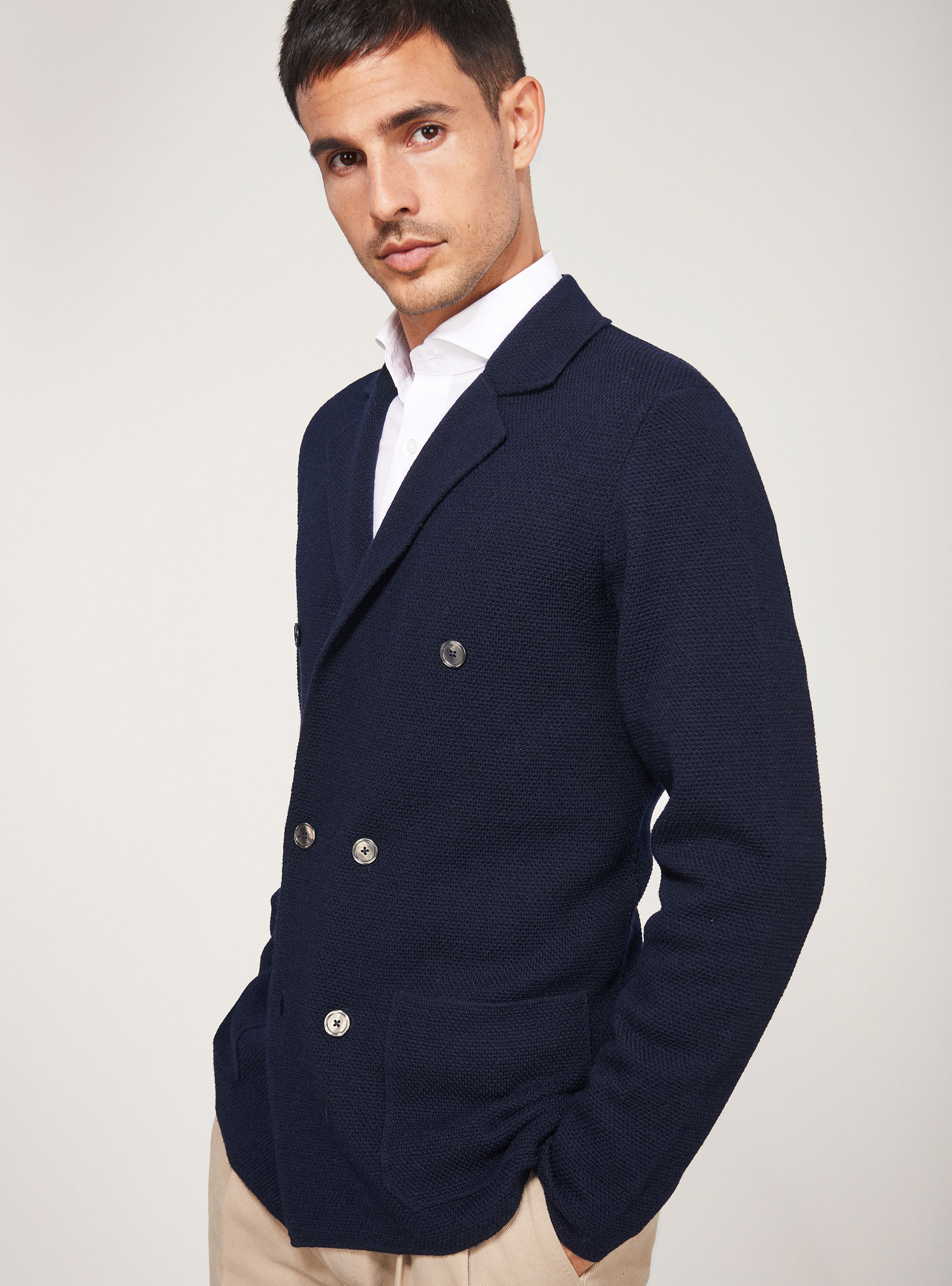 Double breasted knit cardigan Clearance