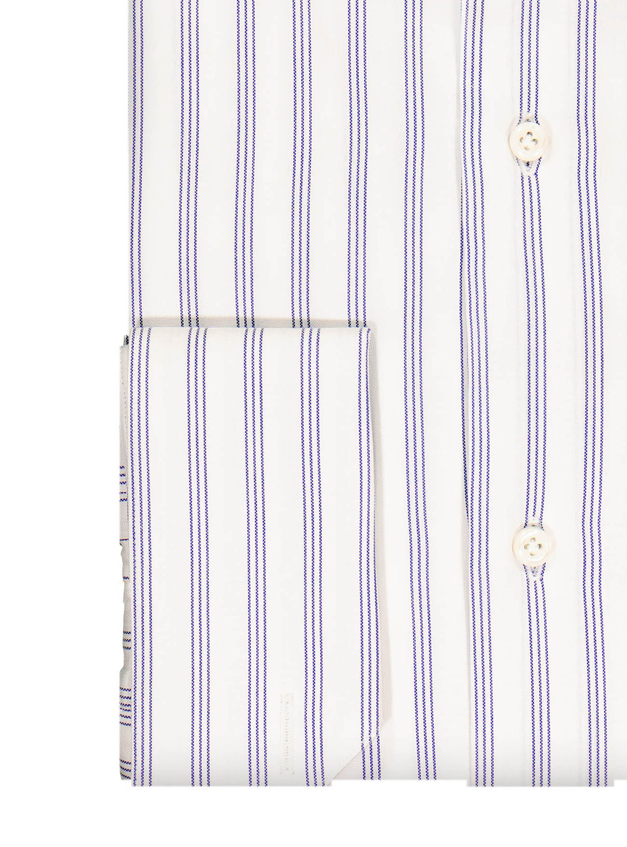 Striped cotton striped collar french cuff shirt cuff cuff cuff twin, WHITE