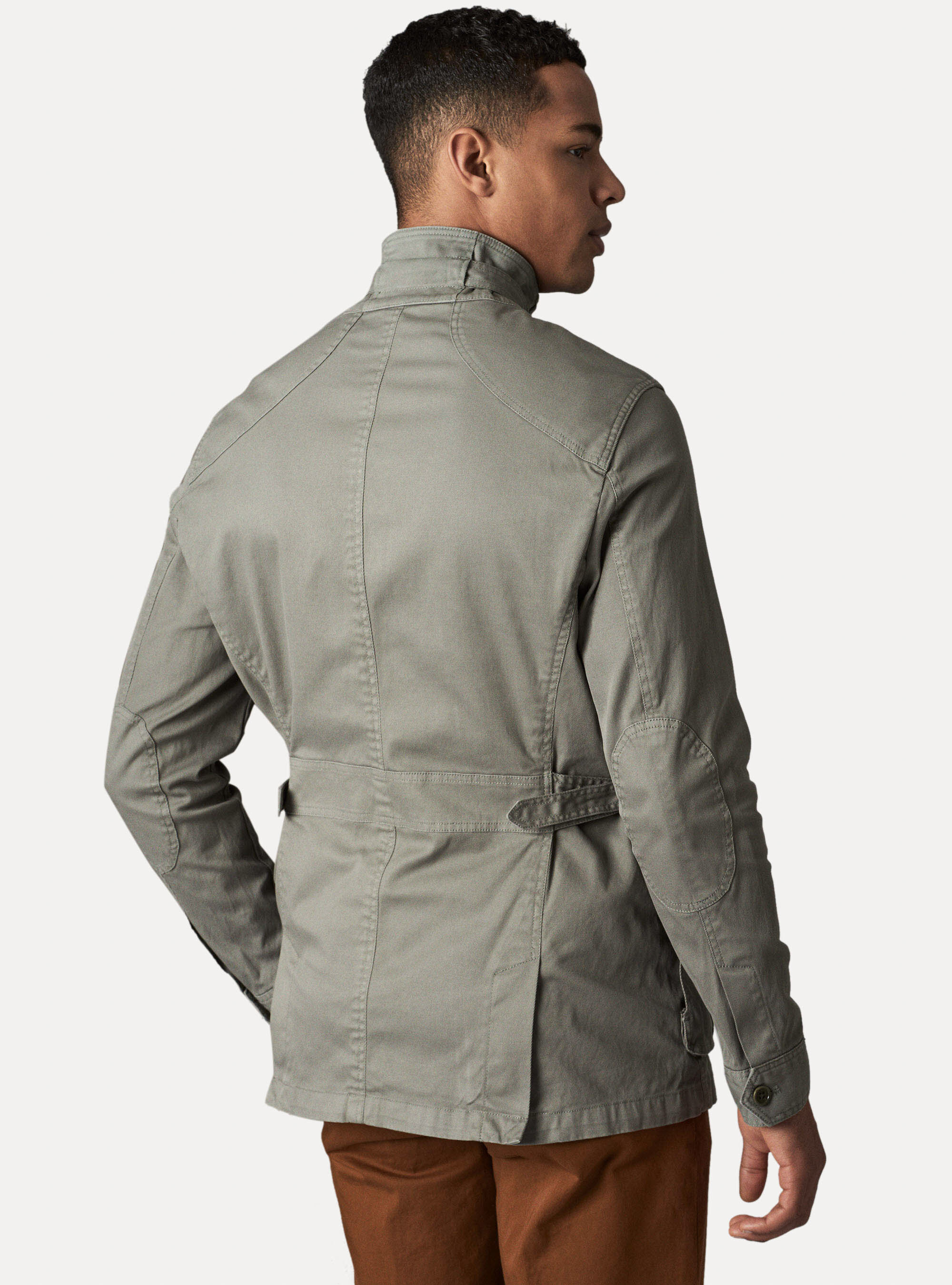 Twill cotton field jacket, OLIVE