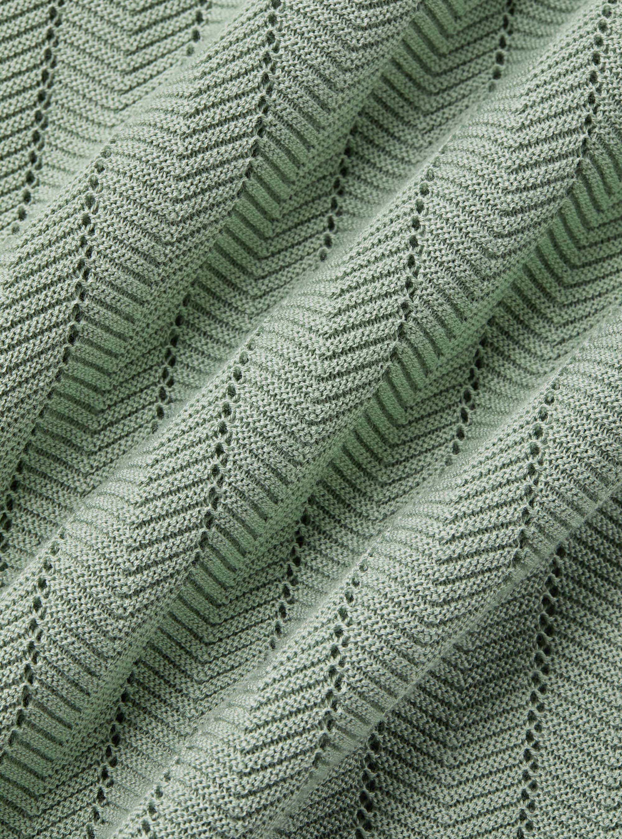 Polo traforata in cotone spigato, SALVIA 0602C