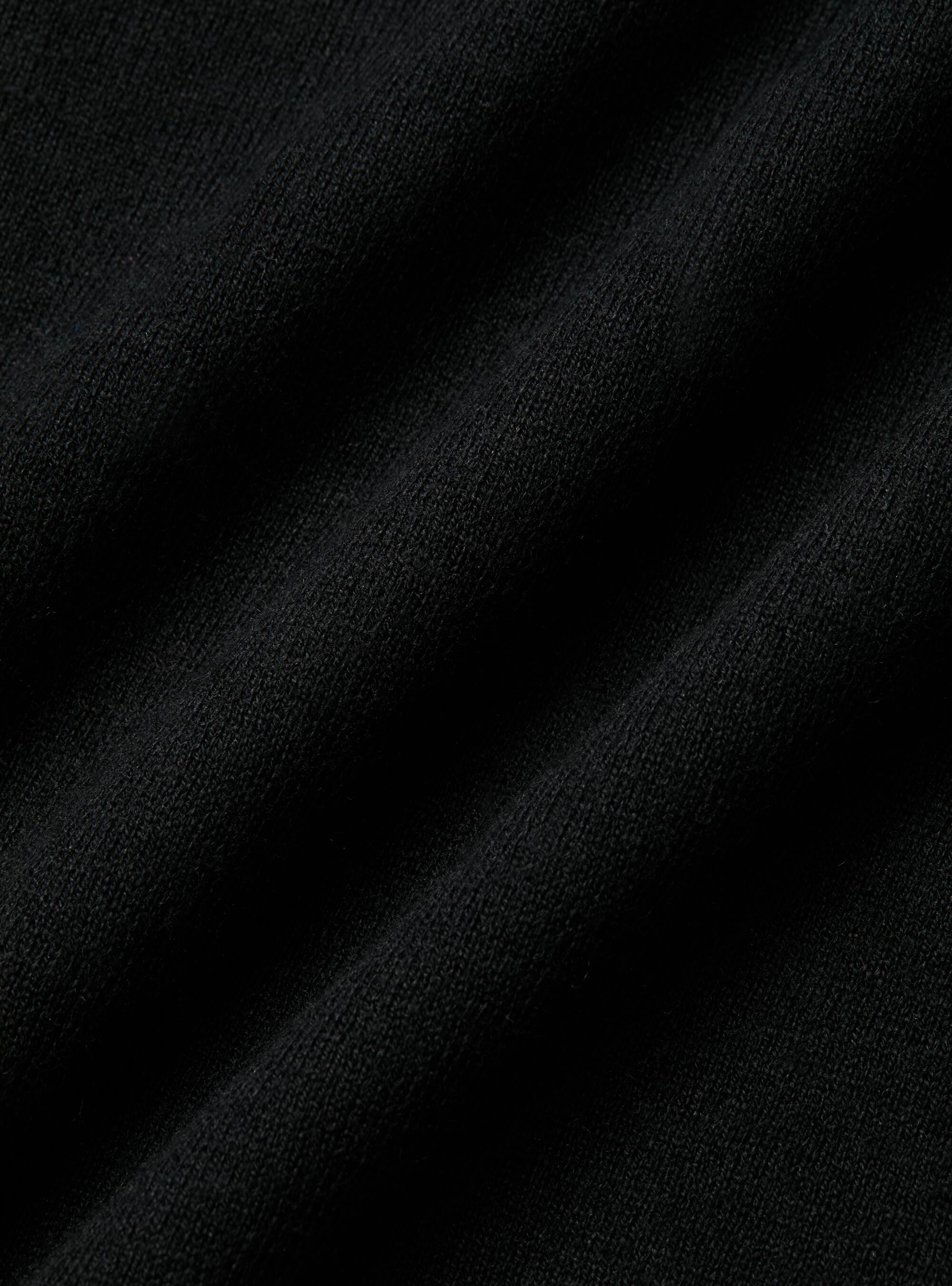Maglia girocollo in cotone seta e cashmere, NERO