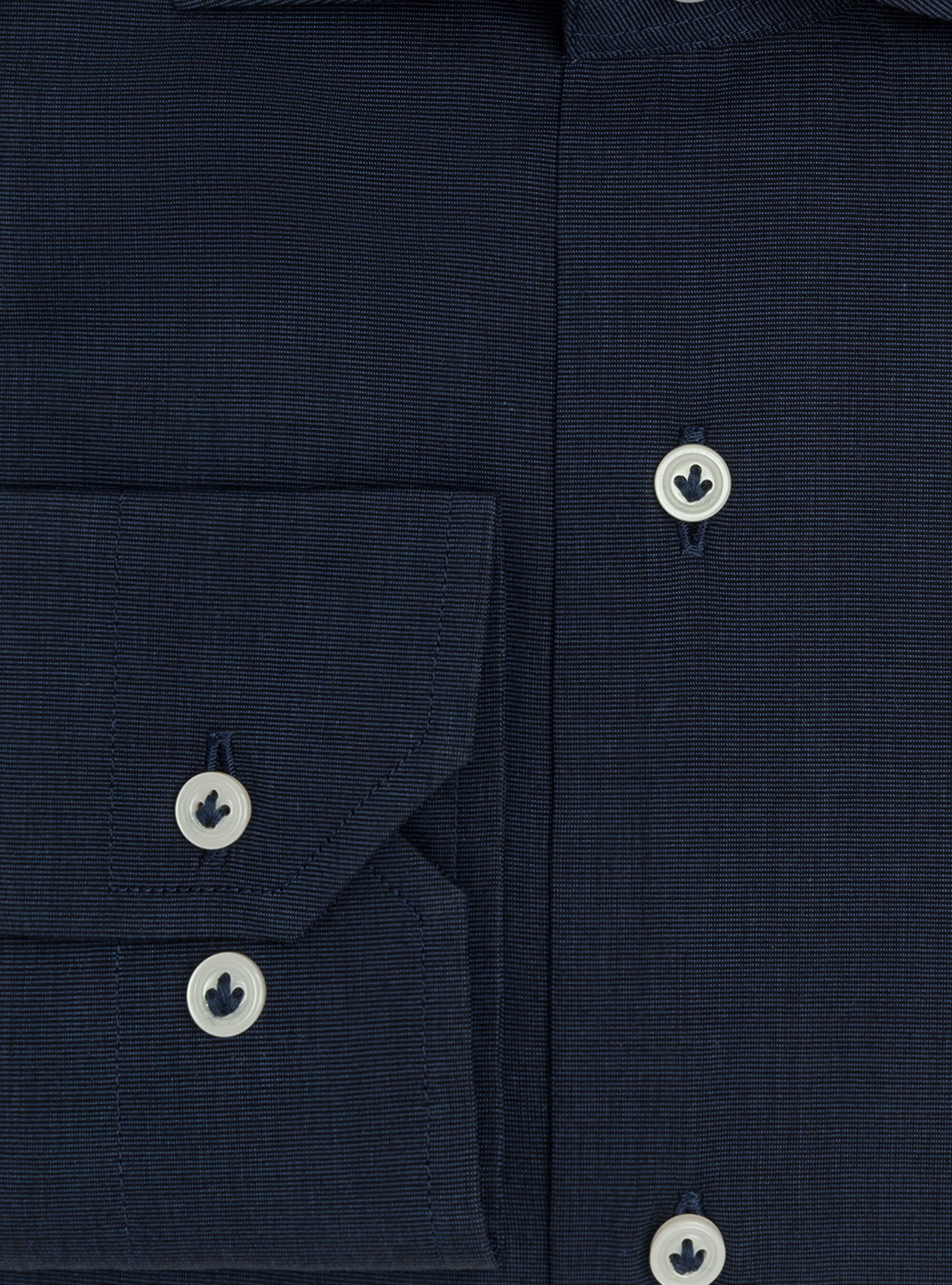 Camisa slim fit fil a fil de algod&oacute;n, AZUL MARINO