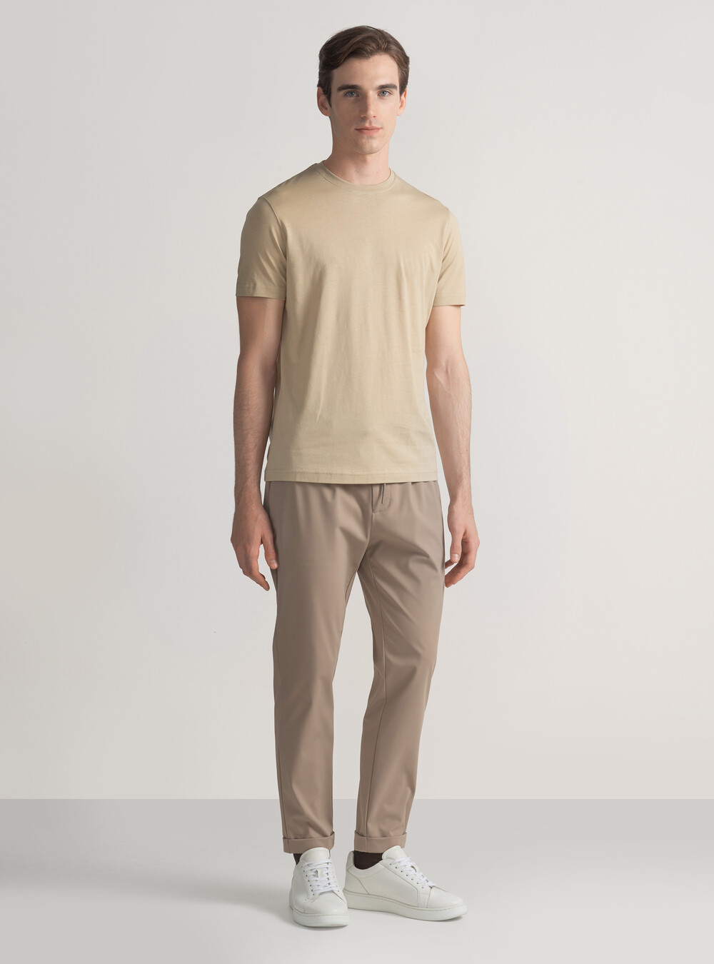 T-shirt in cotone supima mezza manica, SABBIA T-shirt in cotone supima mezza manica