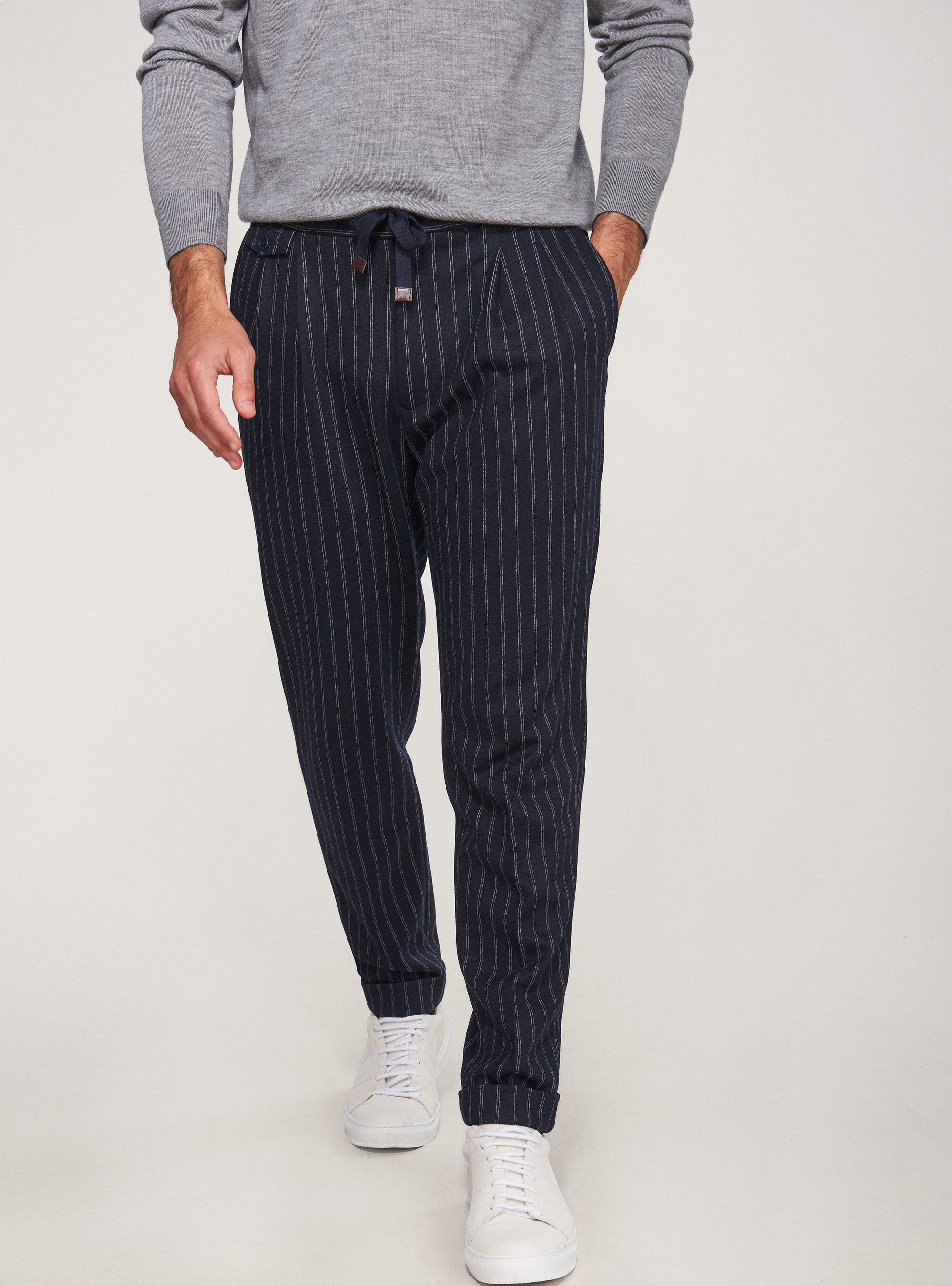 Mens pin stripe store trousers