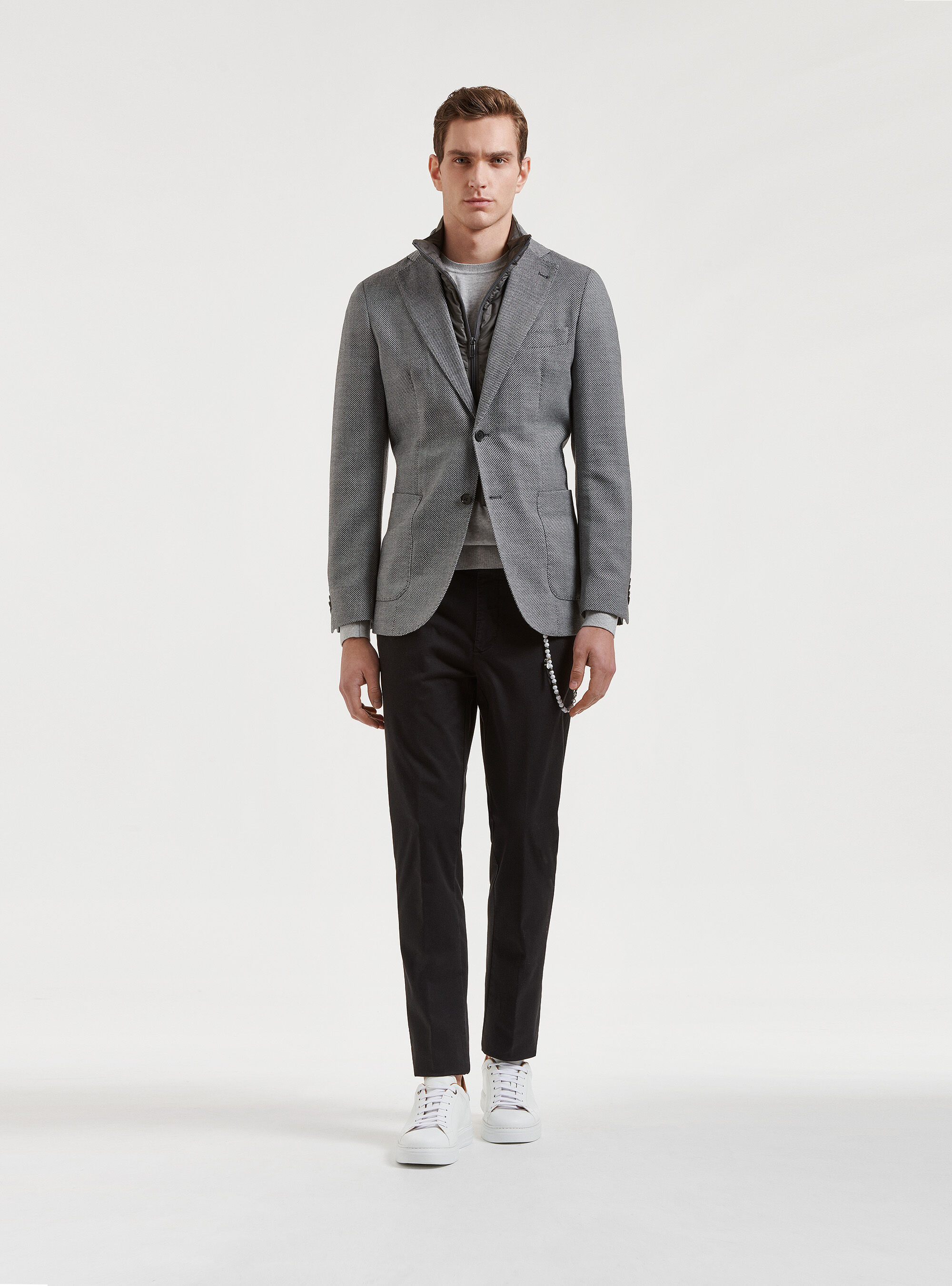 Veste bretelles en serg de laine
