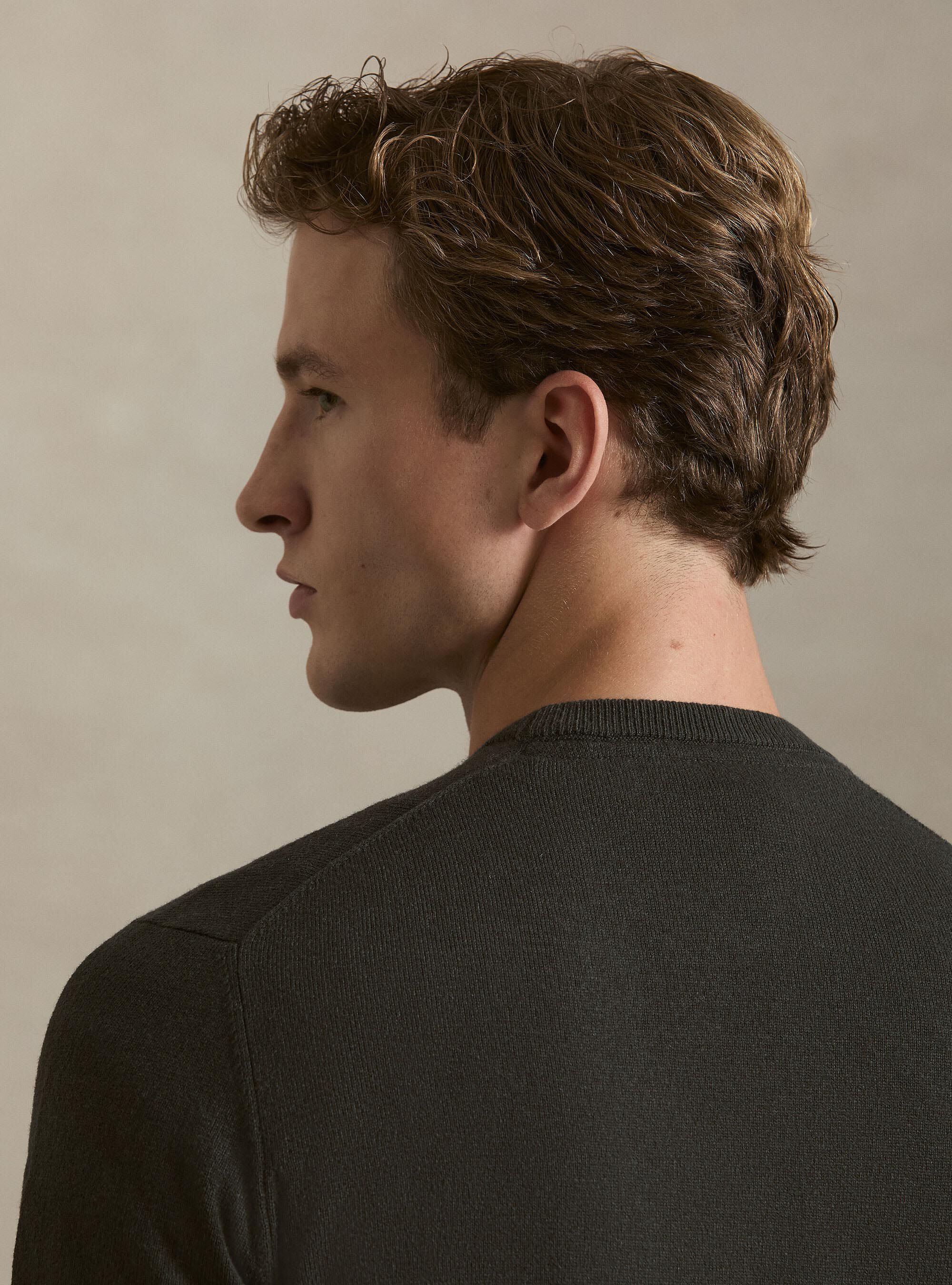 Girocollo in maglia in lana poliammide cashmere, MILITARE 0609C