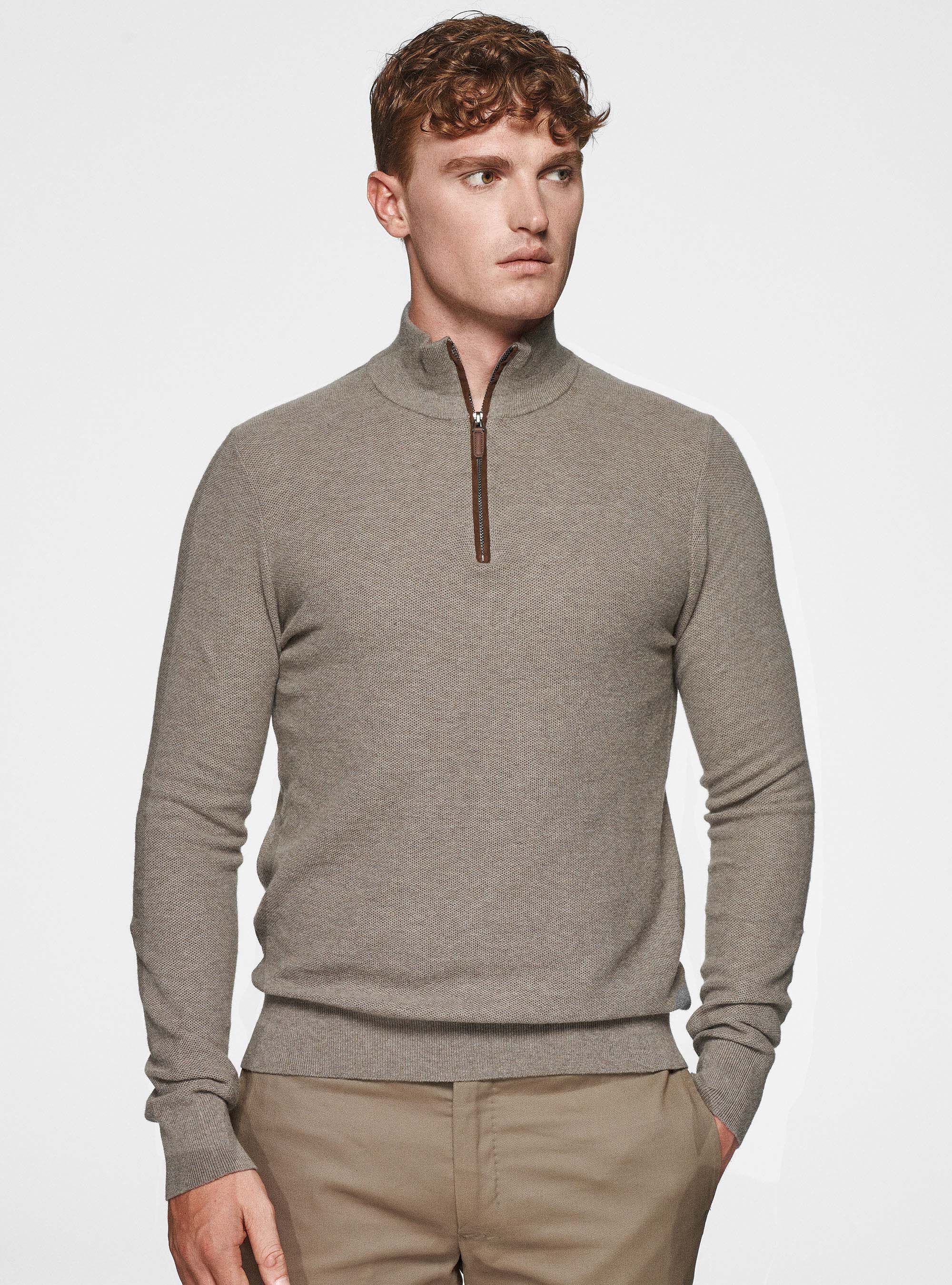 Cashmere mock neck sweater mens sales