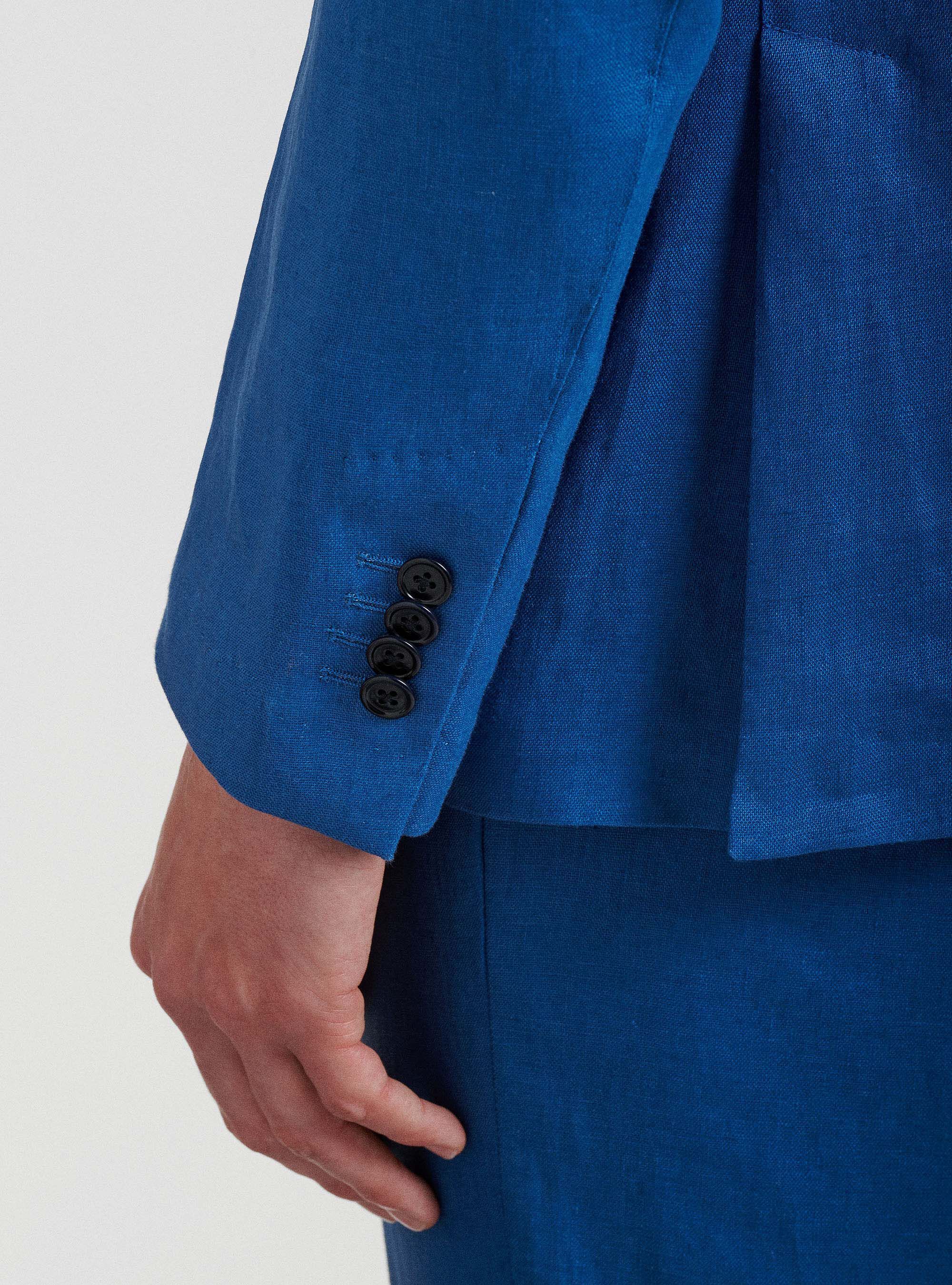 Giacca per abito in puro lino, 0226C CERULEO