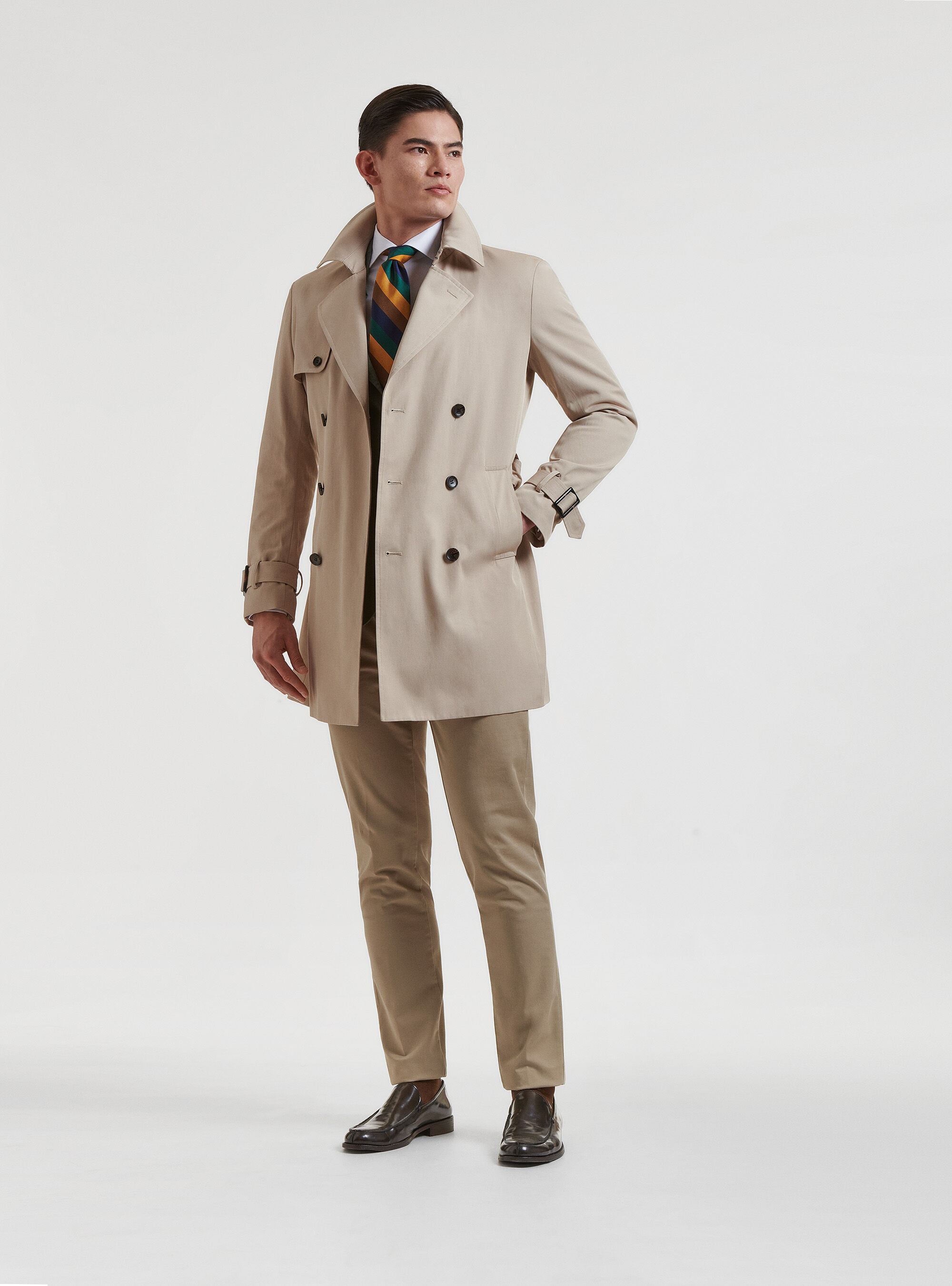 Twill trench coat mens store