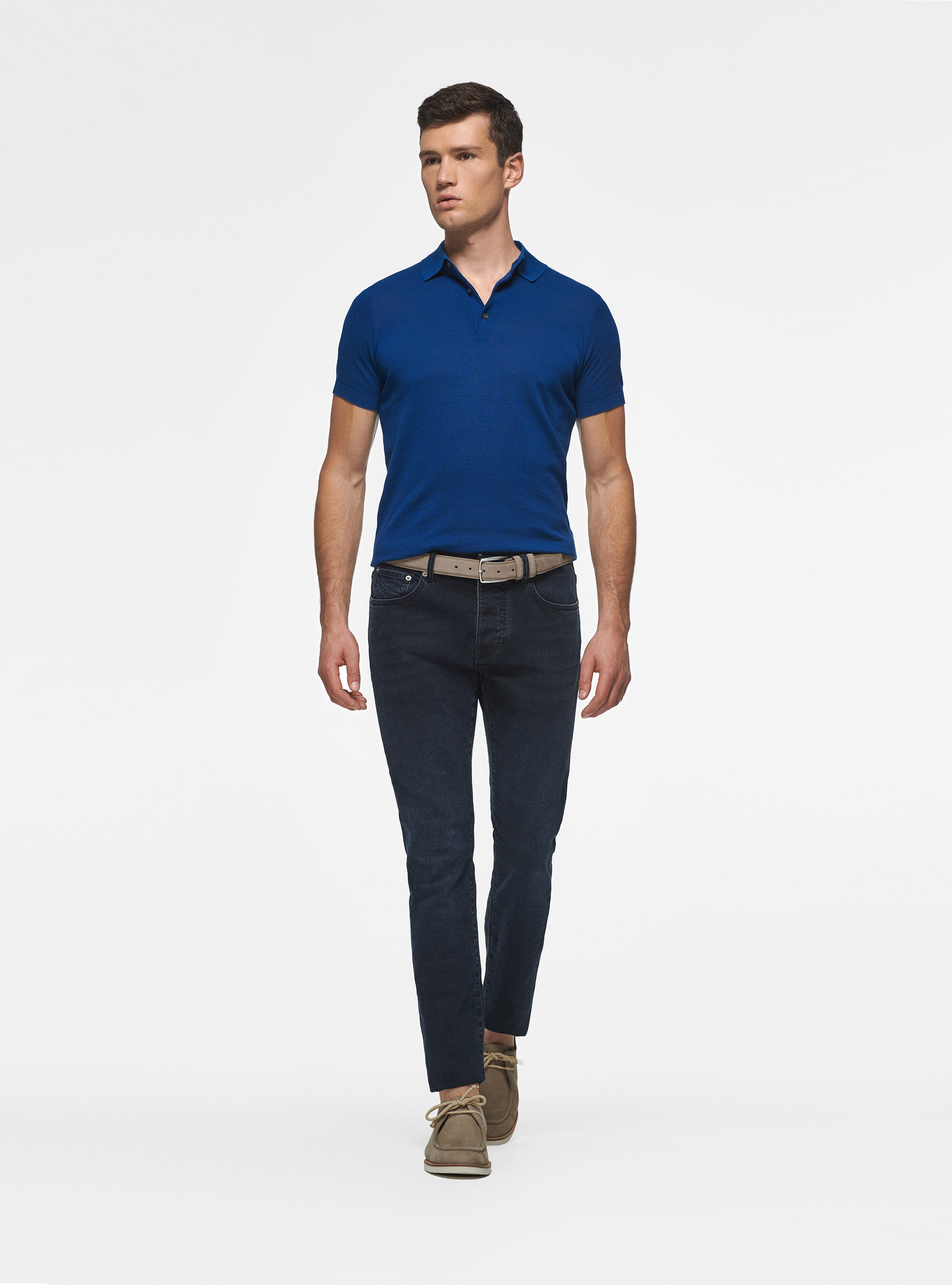 Extra fine cotton knit polo shirt GutteridgeUK Men s New In