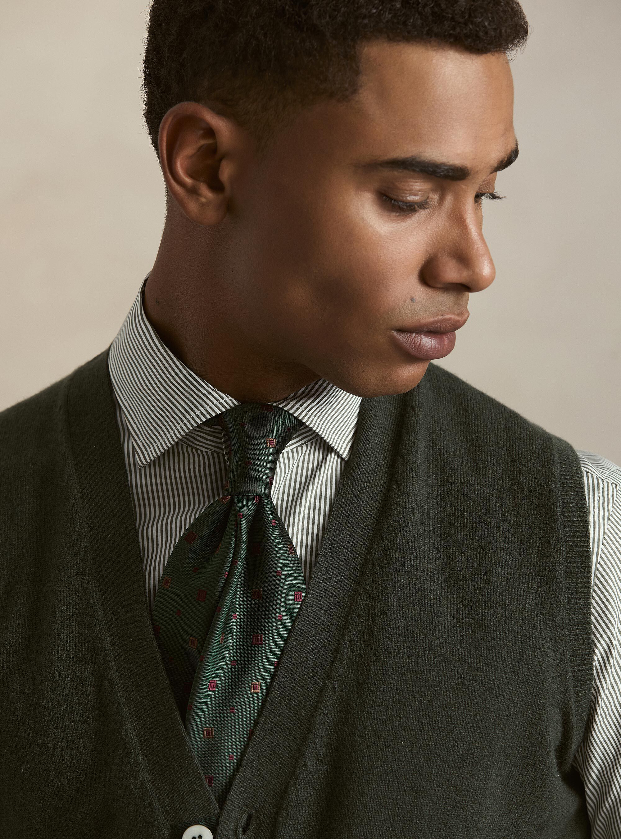 Lambswool and cashmere knit vest, MILITARE 0609C