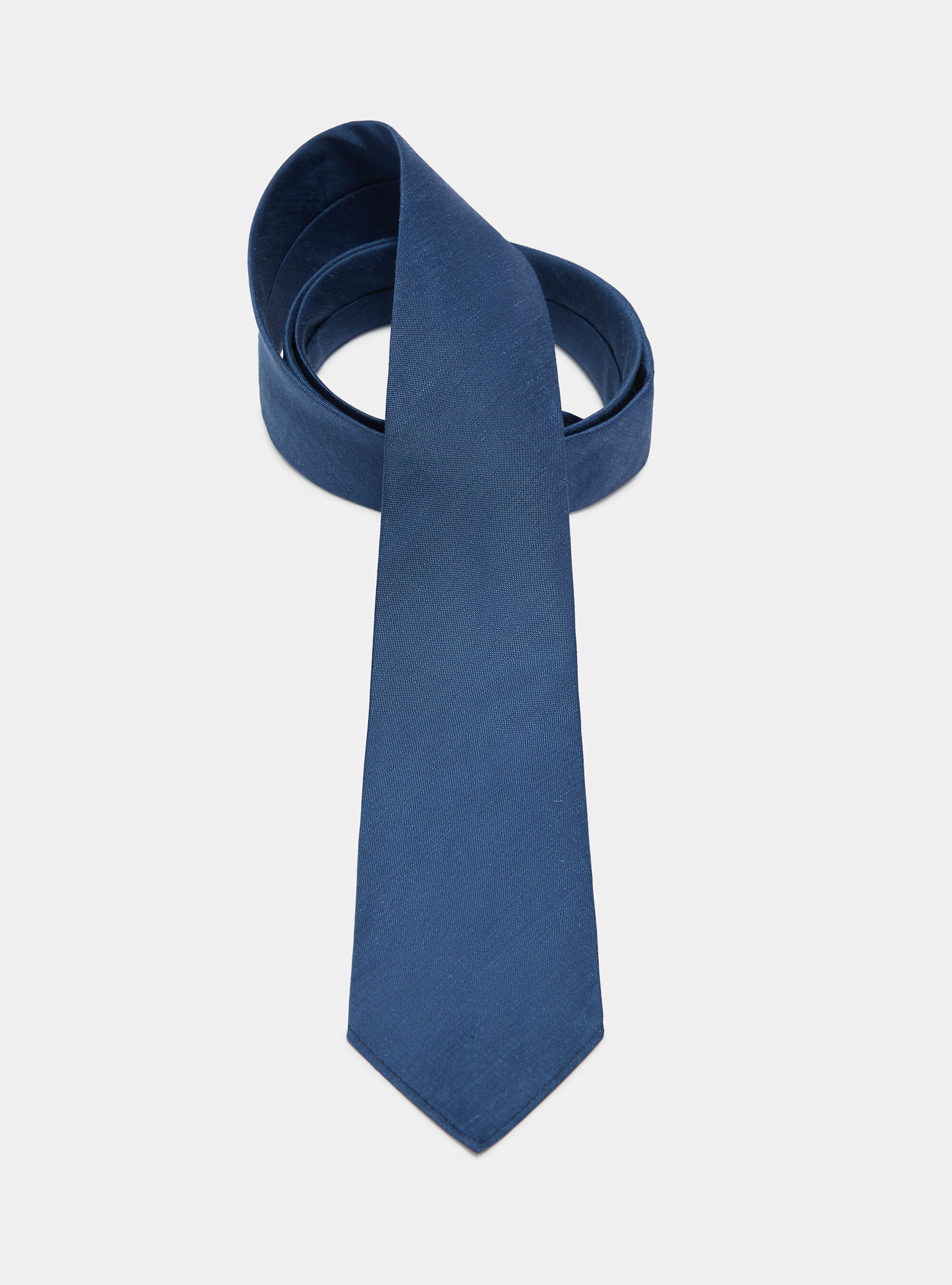 Cravatta in seta e lino, INCHIOSTRO