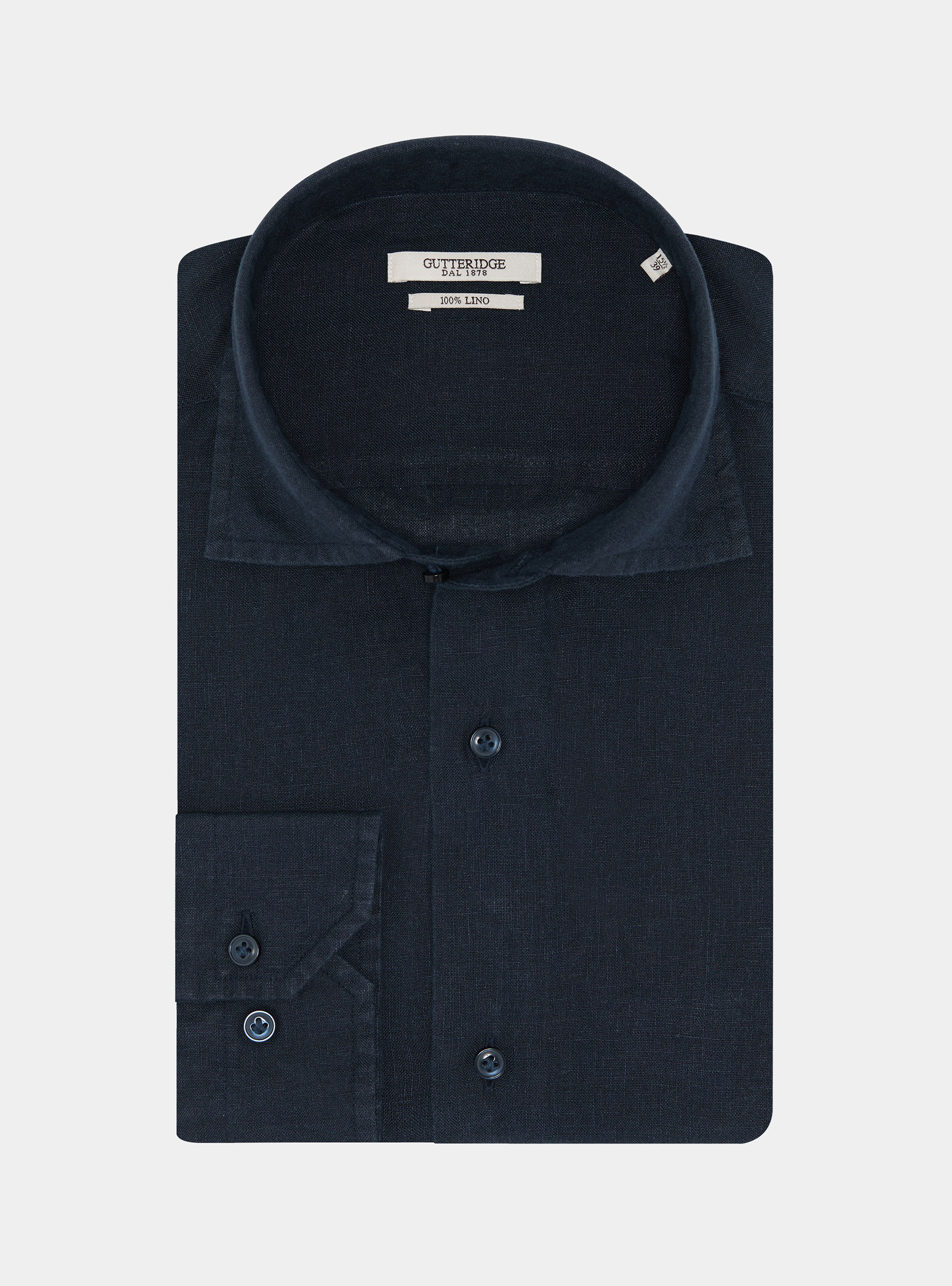 Pure linen shirt, NAVY BLUE
