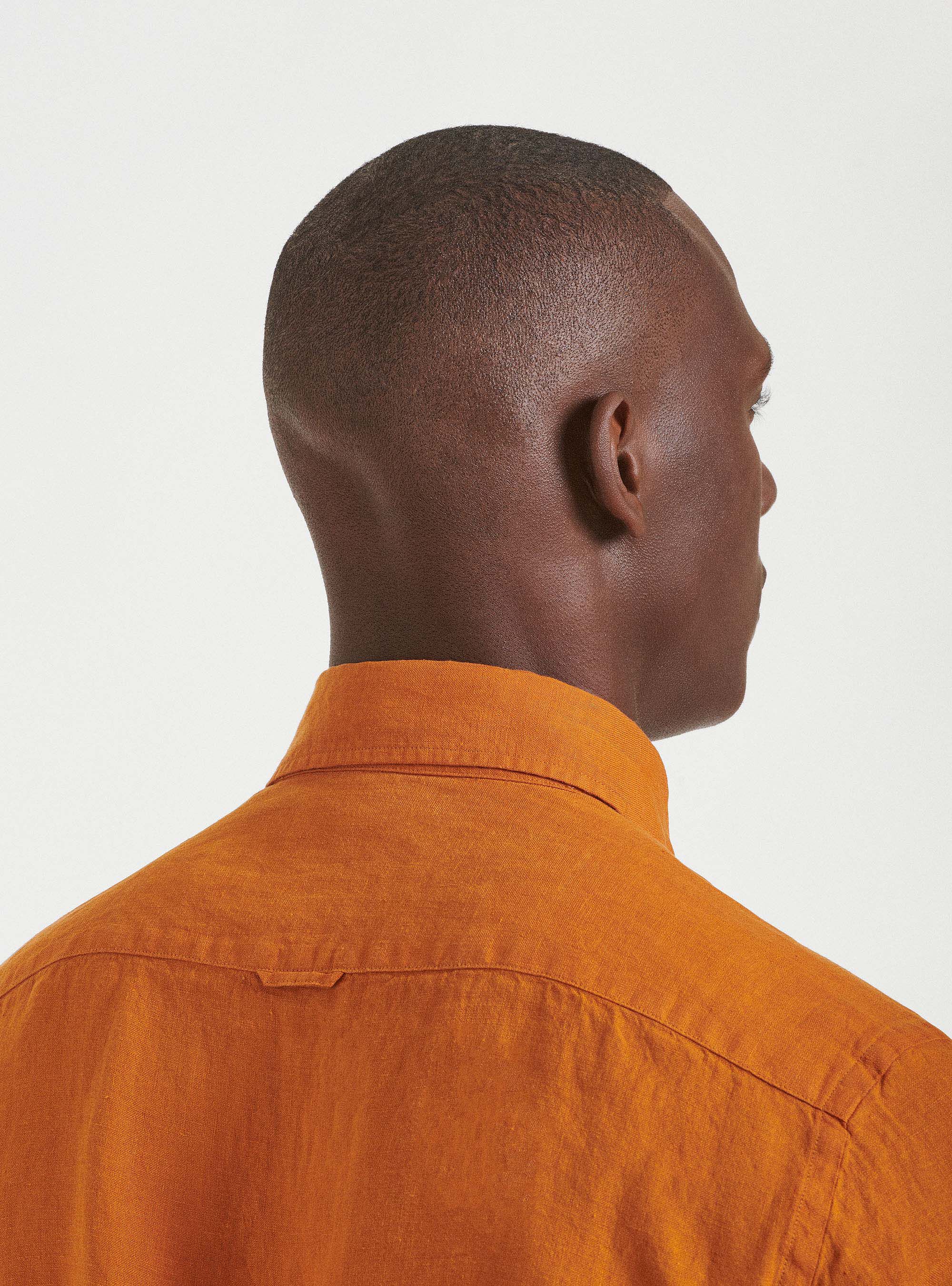 Camicia collo semi francese in puro lino, 0713C ZUCCA